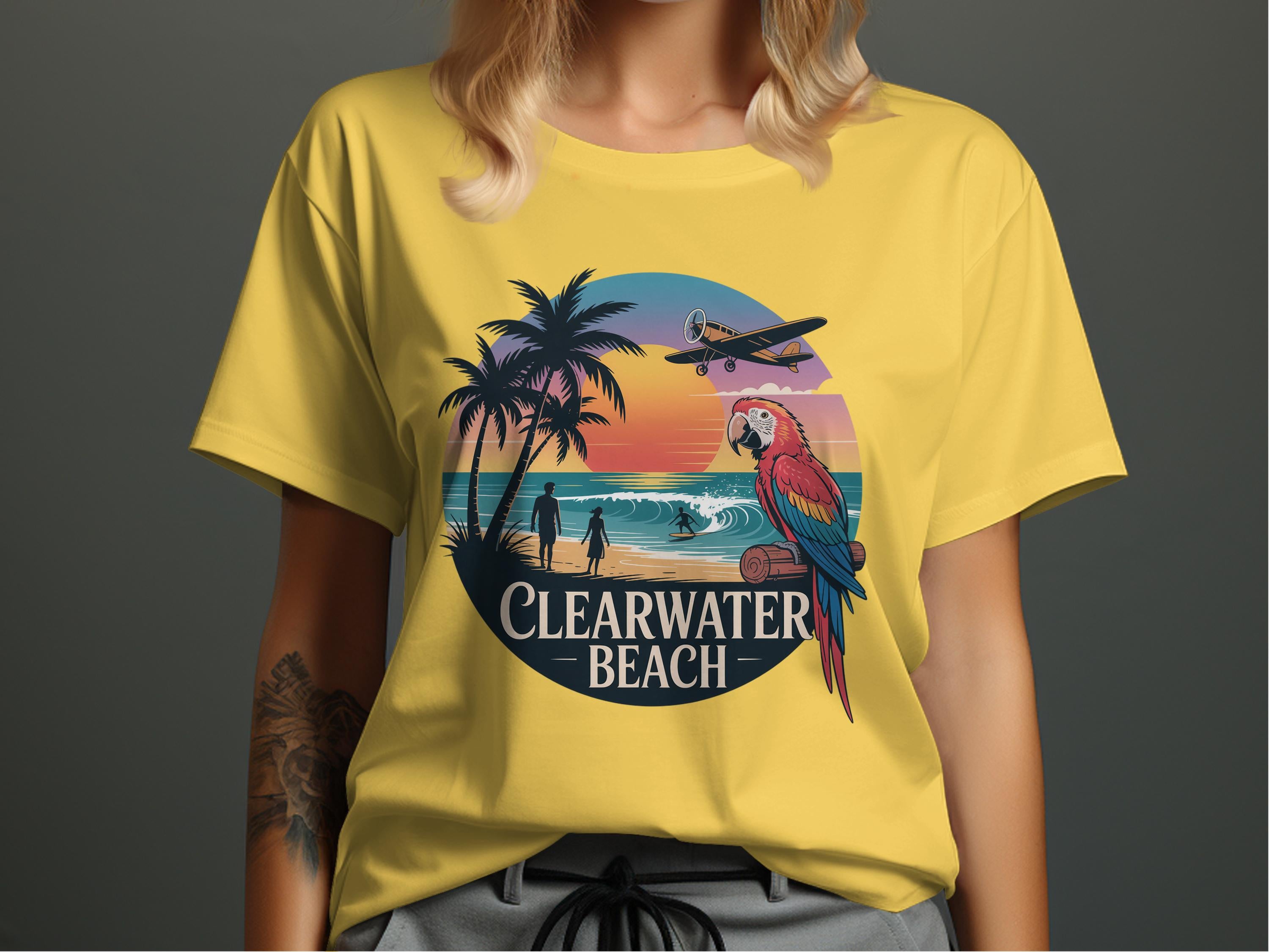 Clearwater Beach Tropical Sunset Graphic Tee product