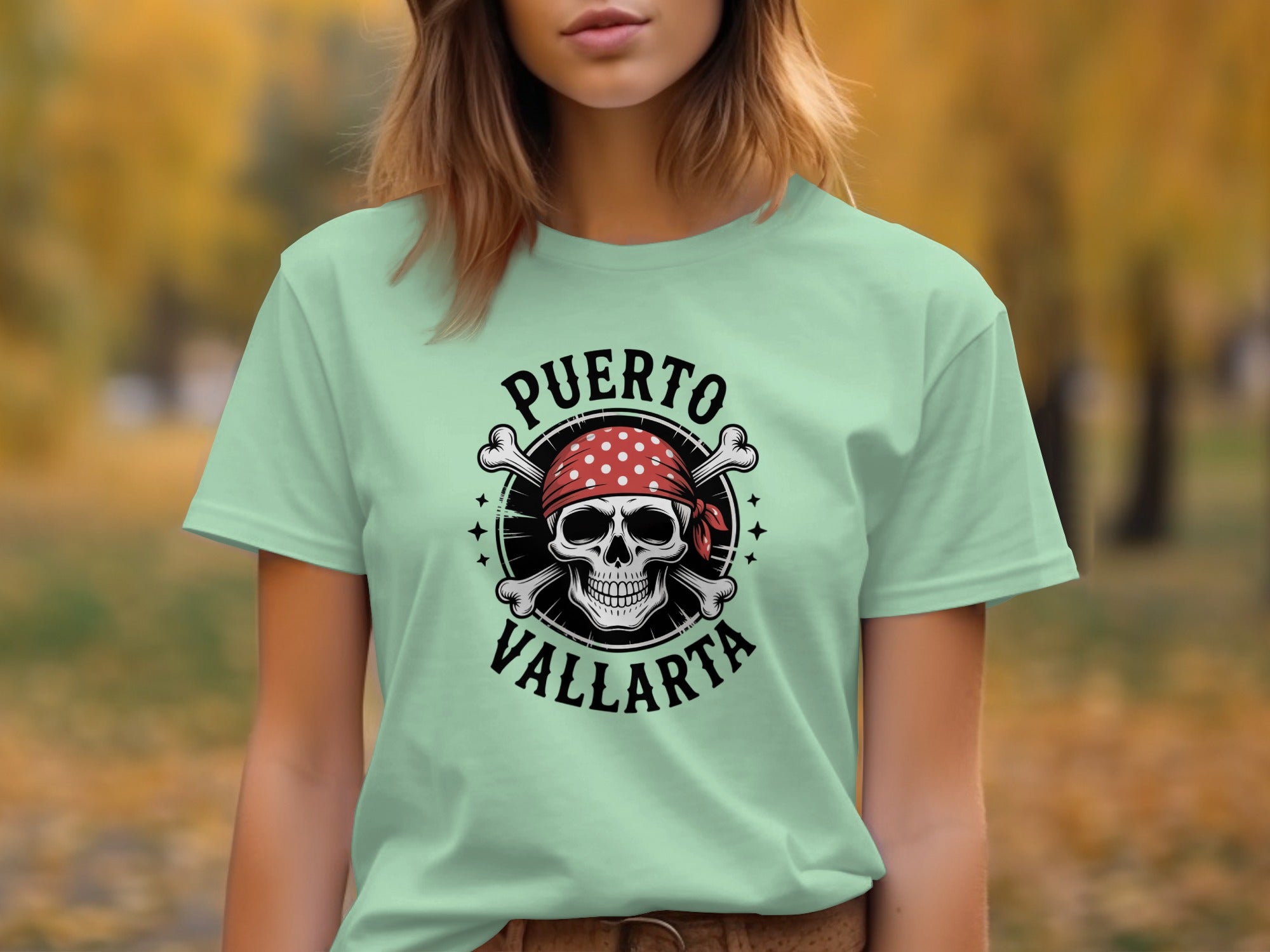Puerto Vallarta Skull Design Graphic Tee product type