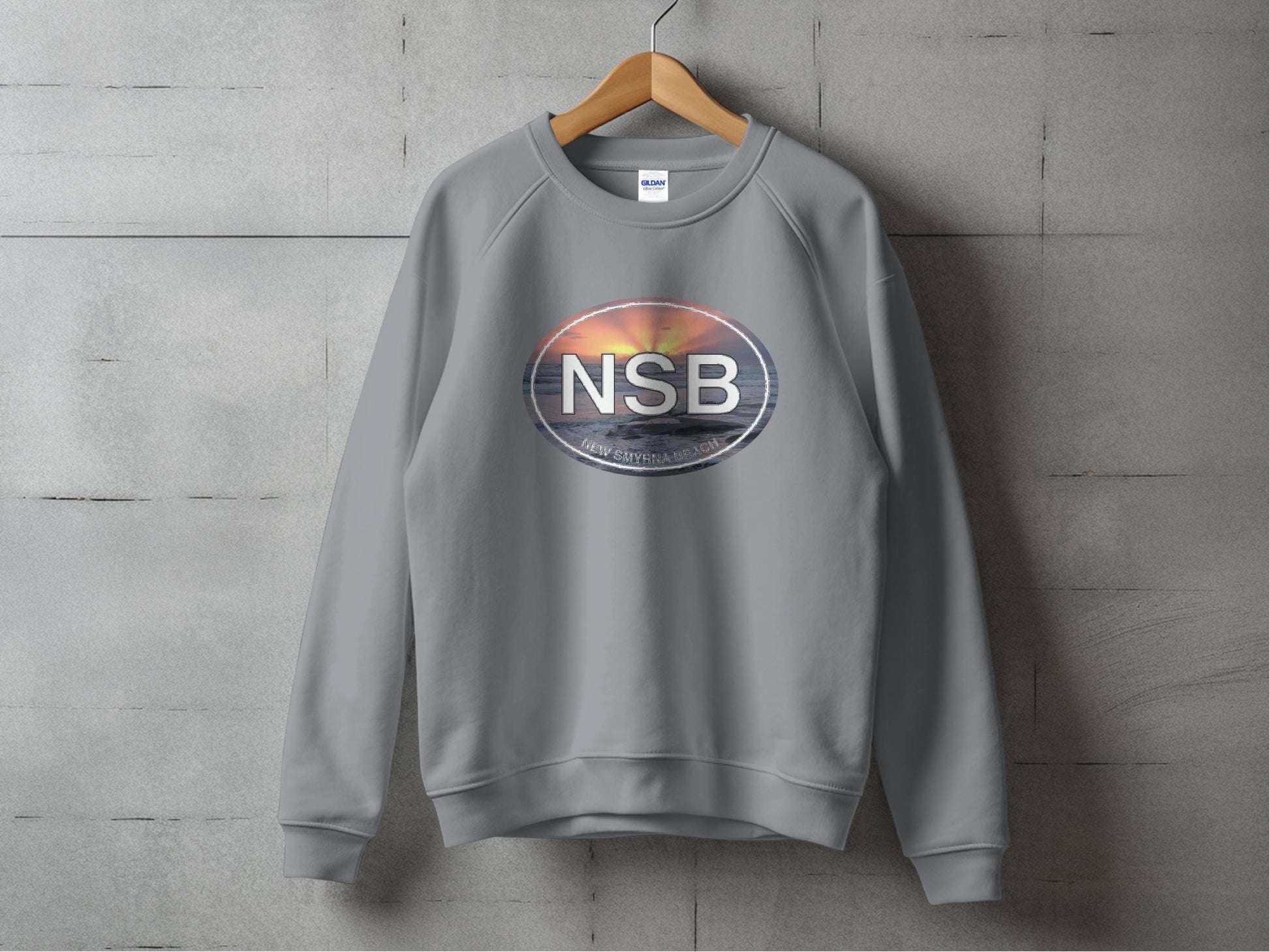 New Smyrna Beach Mens Sweatshirt Graphite Heather