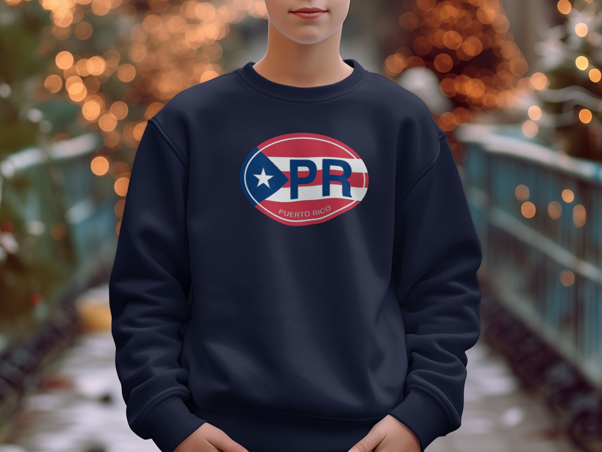 Puerto Rico Mens Sweatshirt Navy