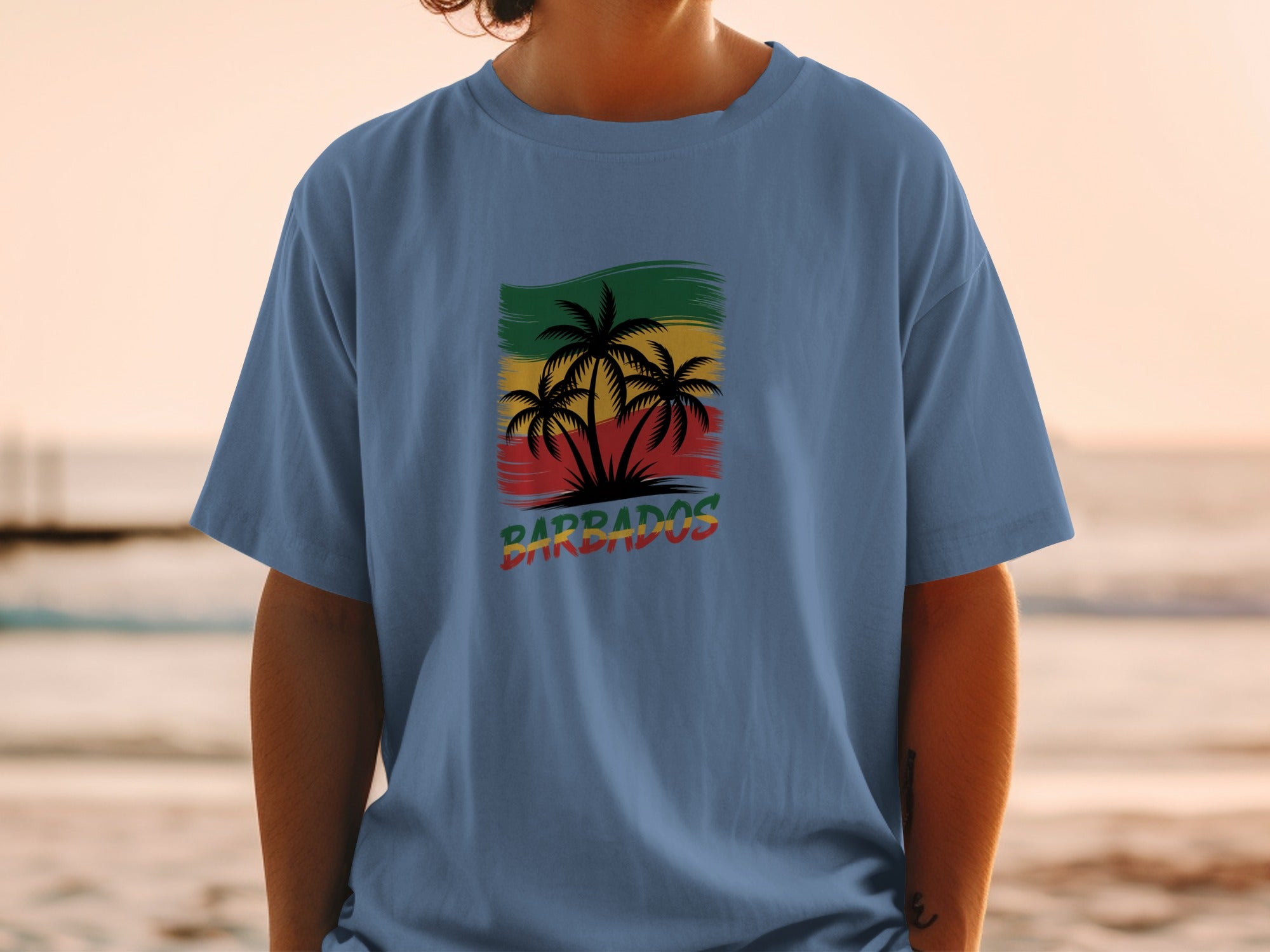 Colorful Barbados Beach Scene Graphic T-shirt product