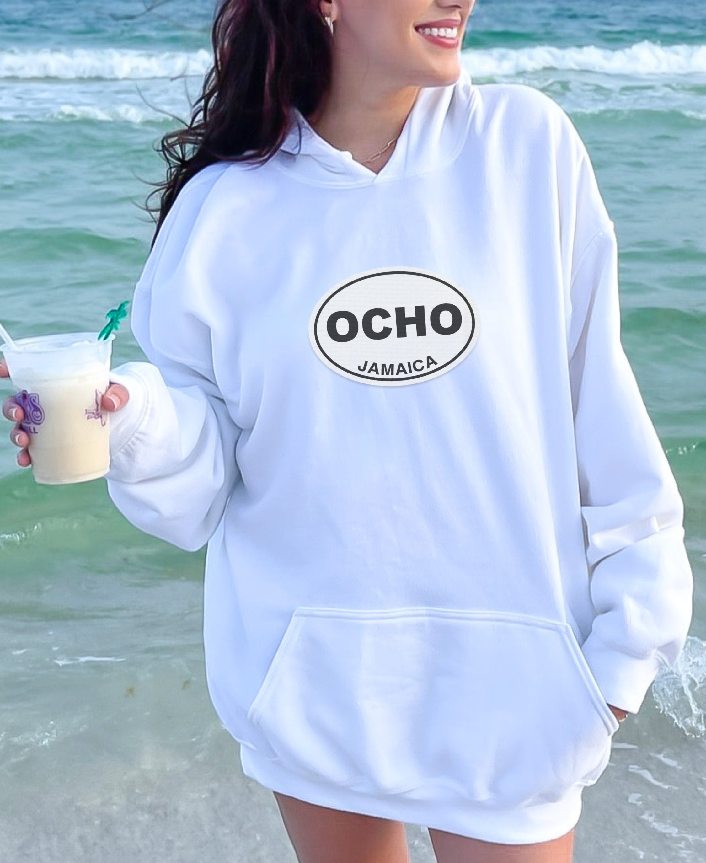 Ocho Rios Island Beats & Cool Breeze Womens Hoodie
