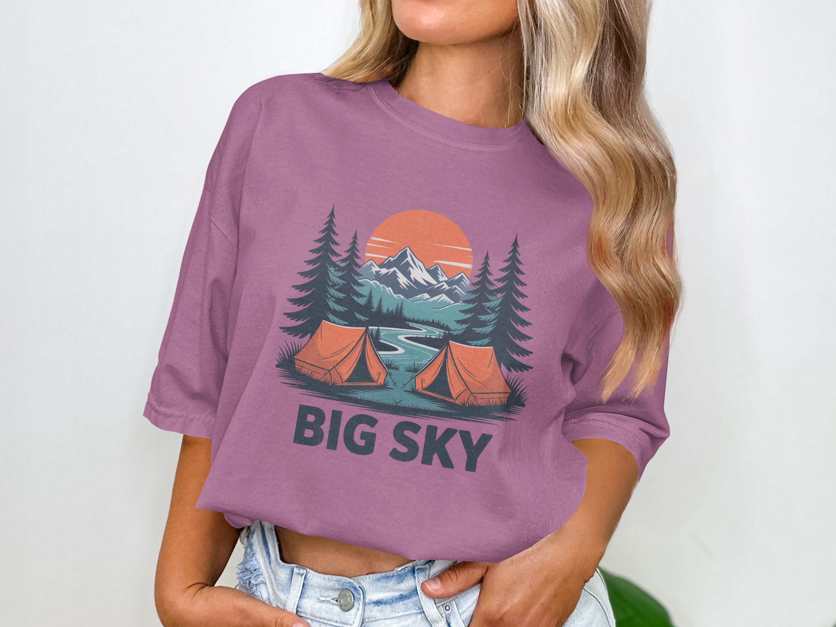 Big Sky Camping Graphic Tee for Outdoor Adventure product type