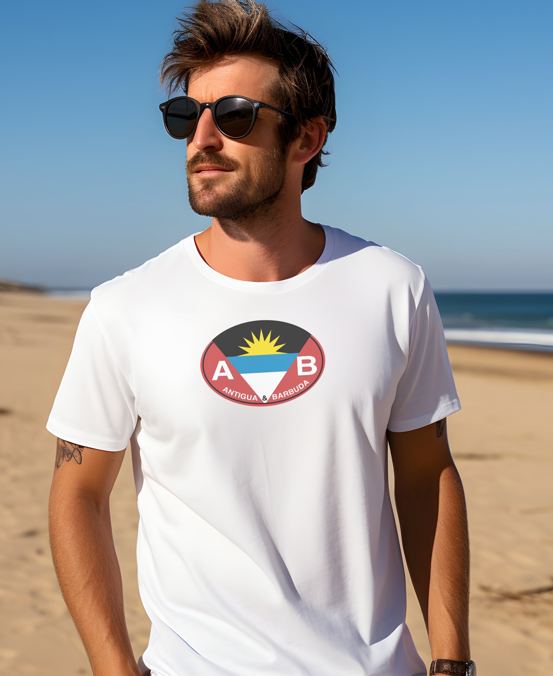 Antigua and Barbuda Mens T-Shirt – Rugged Look for Antigua Sailing Week