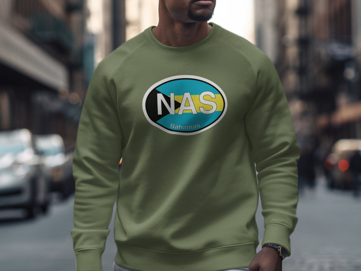 Nassau Mens Sweatshirt Military Green