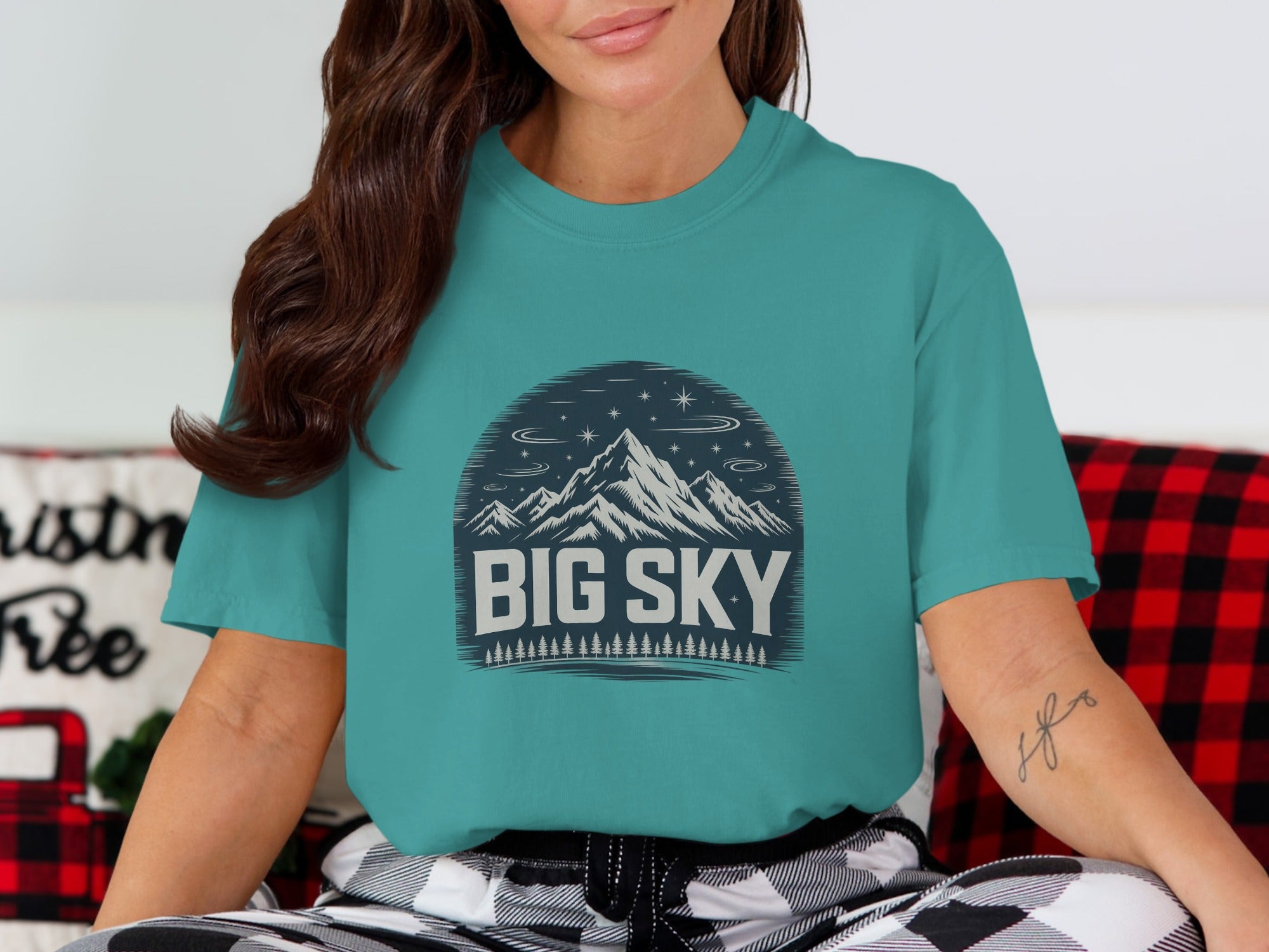 Big Sky Mountain Graphic Teal Unisex T-Shirt product