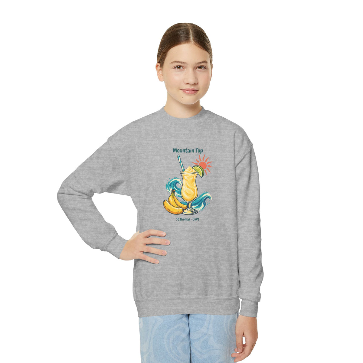 Mountain Top St. Thomas USVI Gildan 18000B Youth Crewneck Sweatshirt