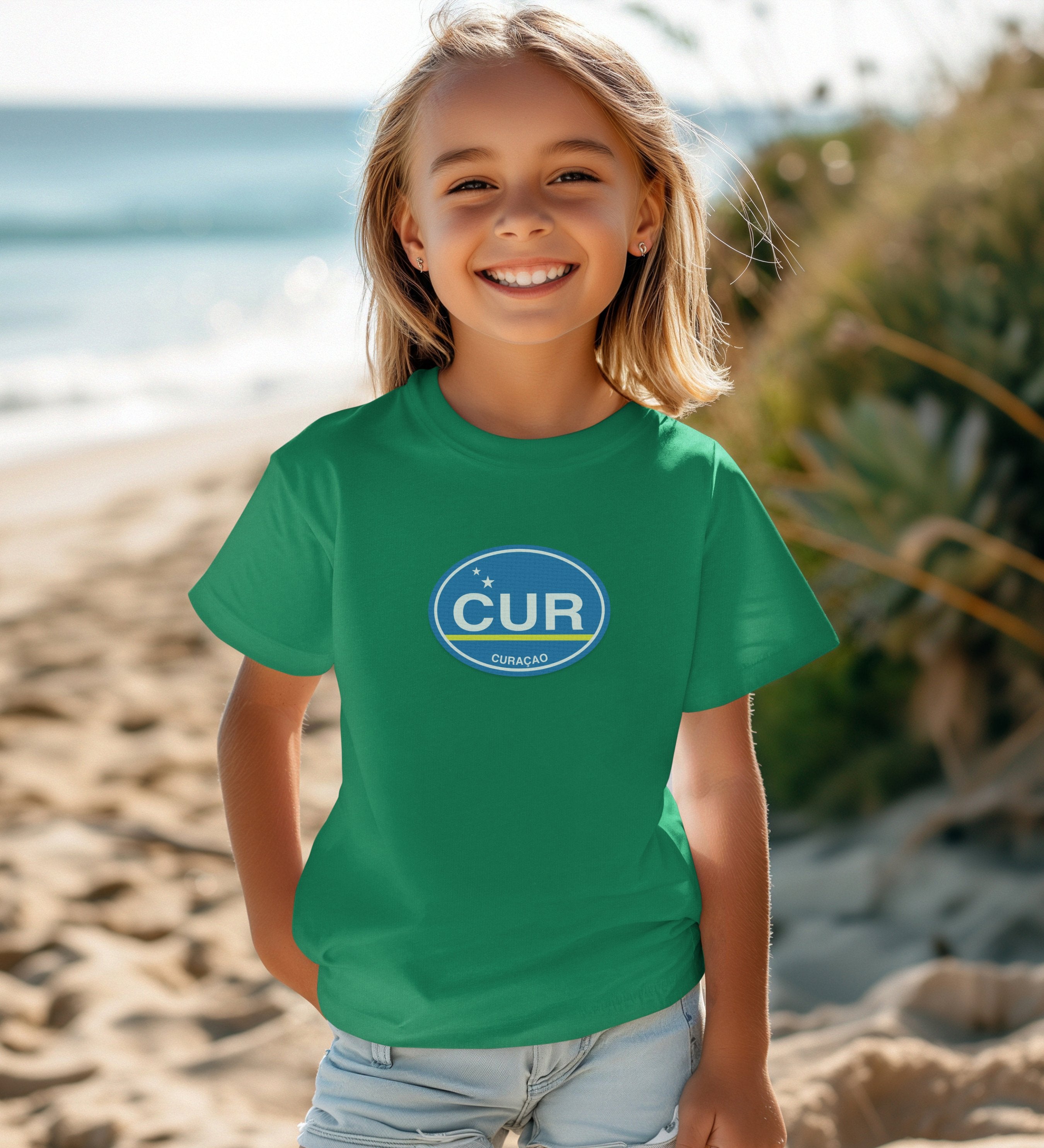 Curacao gift for posing by the colorful Handelskade youth clothing and travel souvenirs