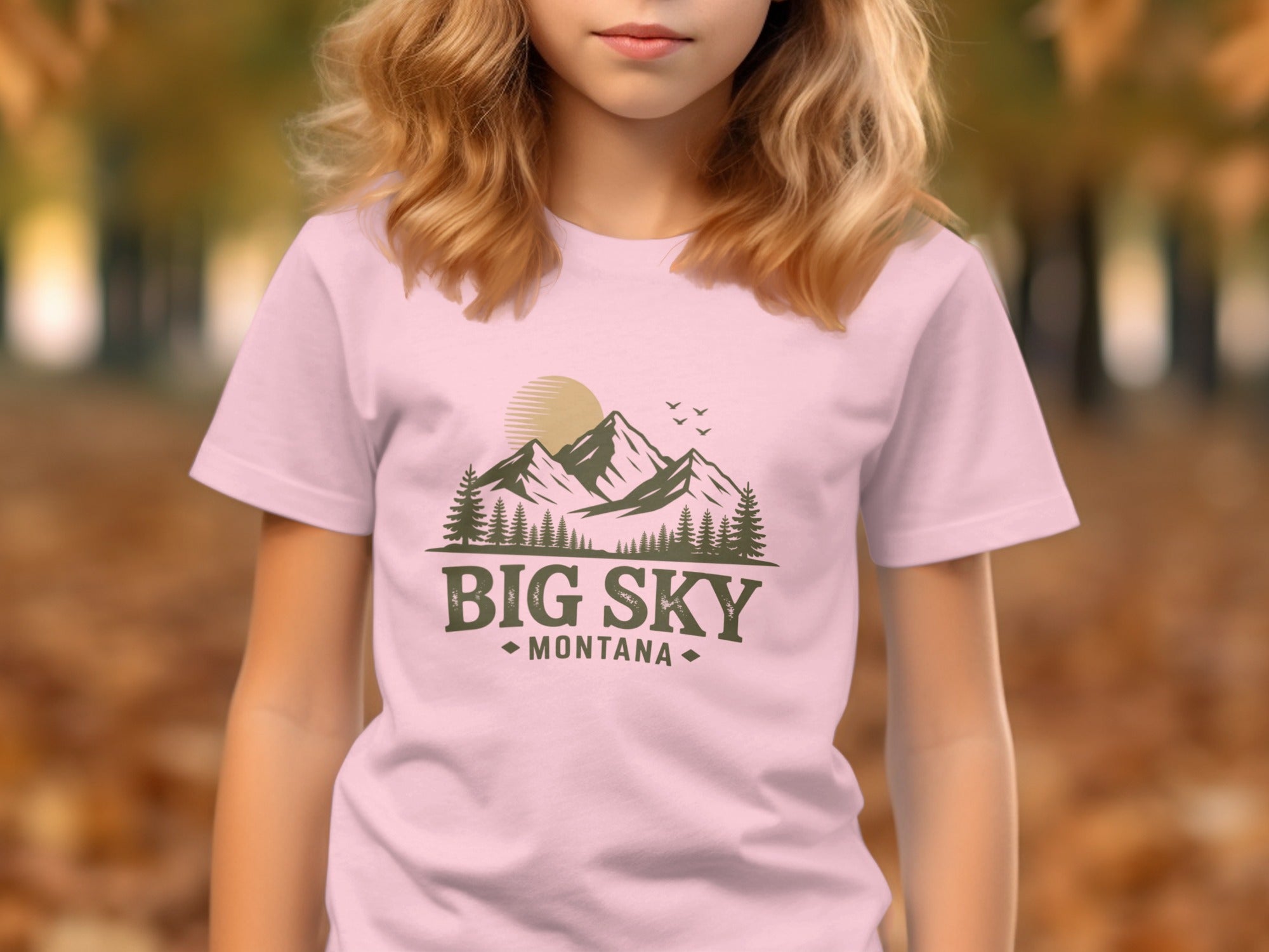 Big Sky Montana Printed T-shirt With Mountain Graphics