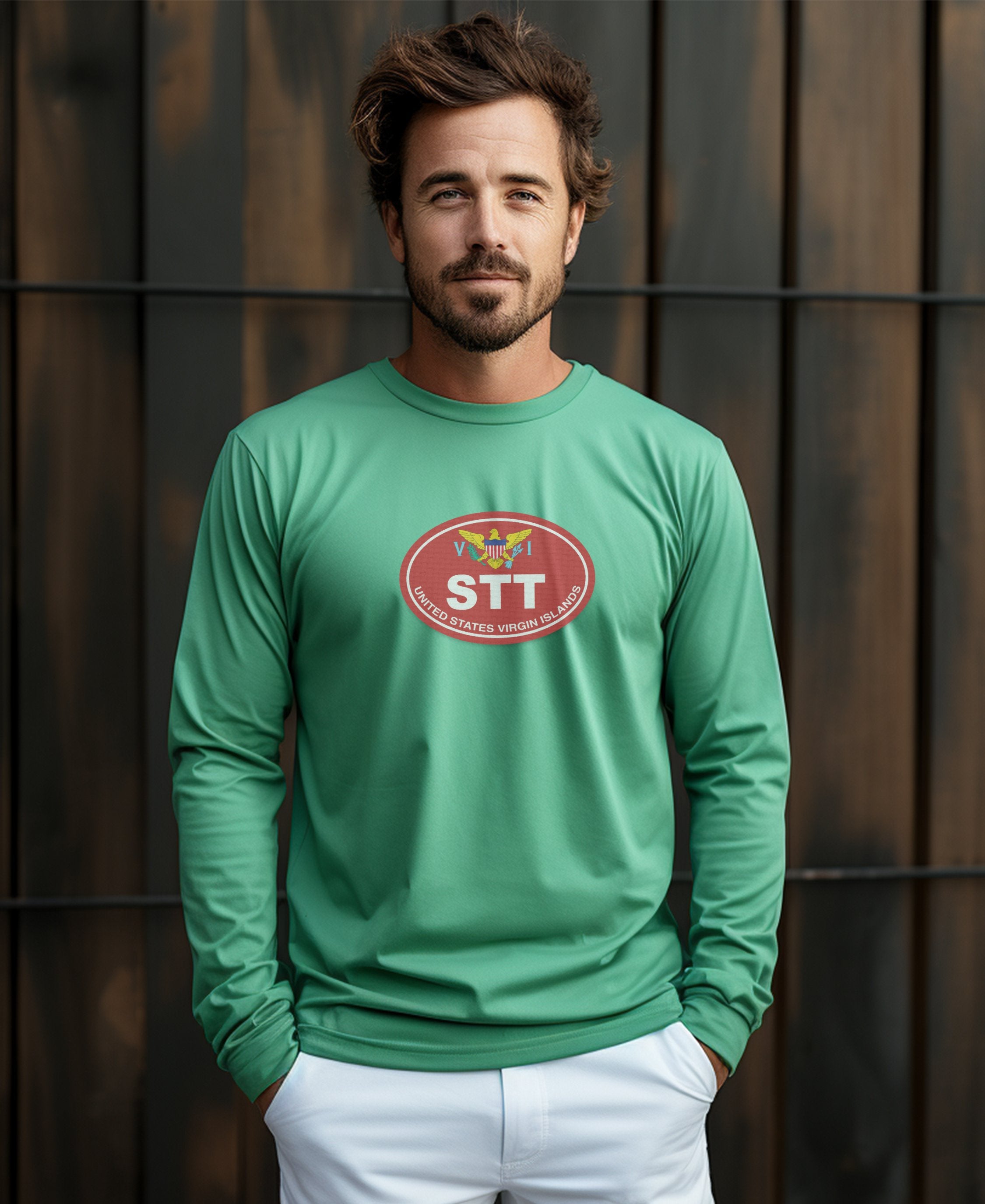 St Thomas Paradise Point Views and Carnival Celebrations Mens Long Sleeve T Shirt