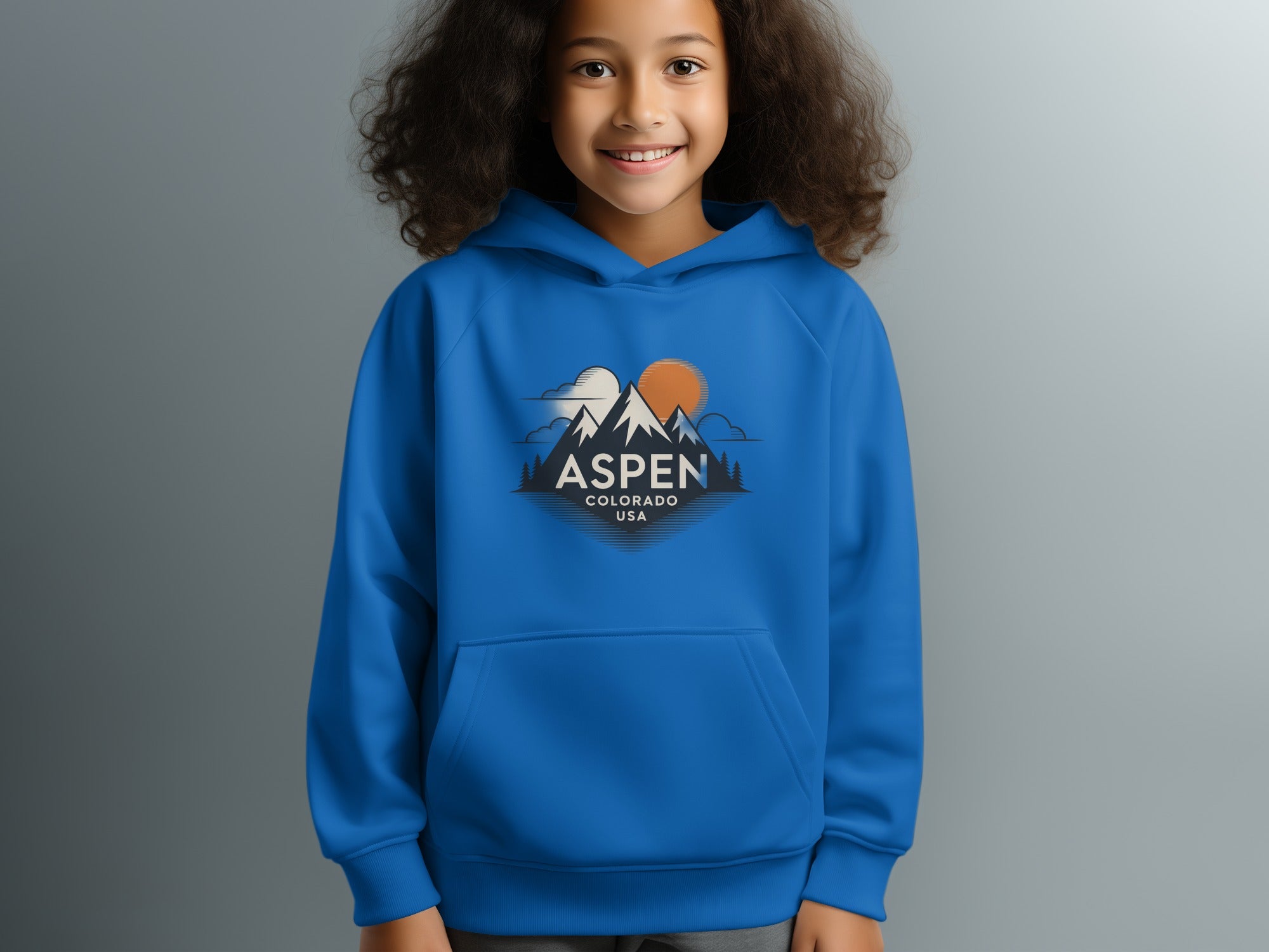 Aspen Colorado USA Mountain Design Hoodie