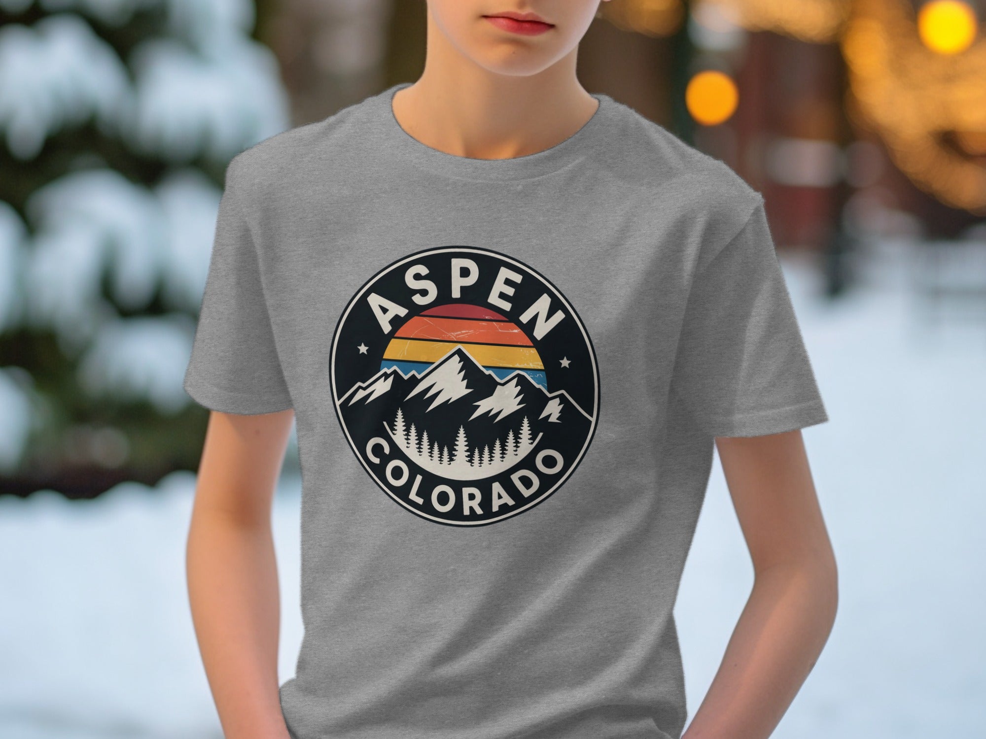 Aspen Colorado Mountain Sunset Graphic T-Shirt Product