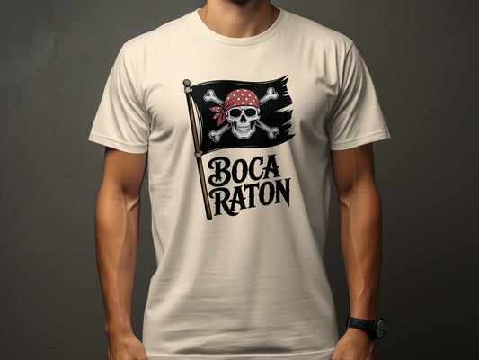 Boca Raton Skull Pirate Flag Graphic Shirt product