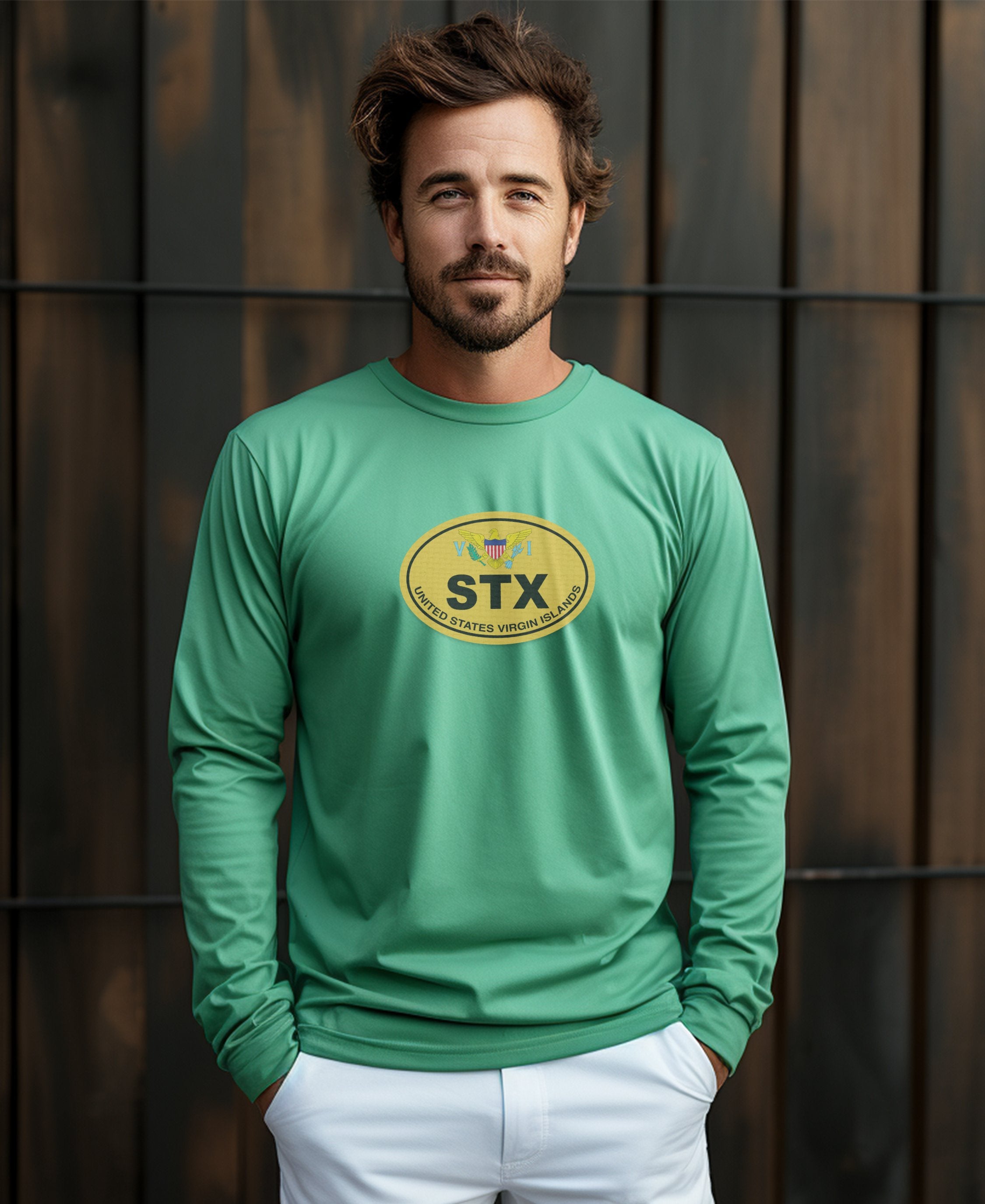 St Croix Crucian Christmas Festival and Island Charm Mens Long Sleeve T Shirt