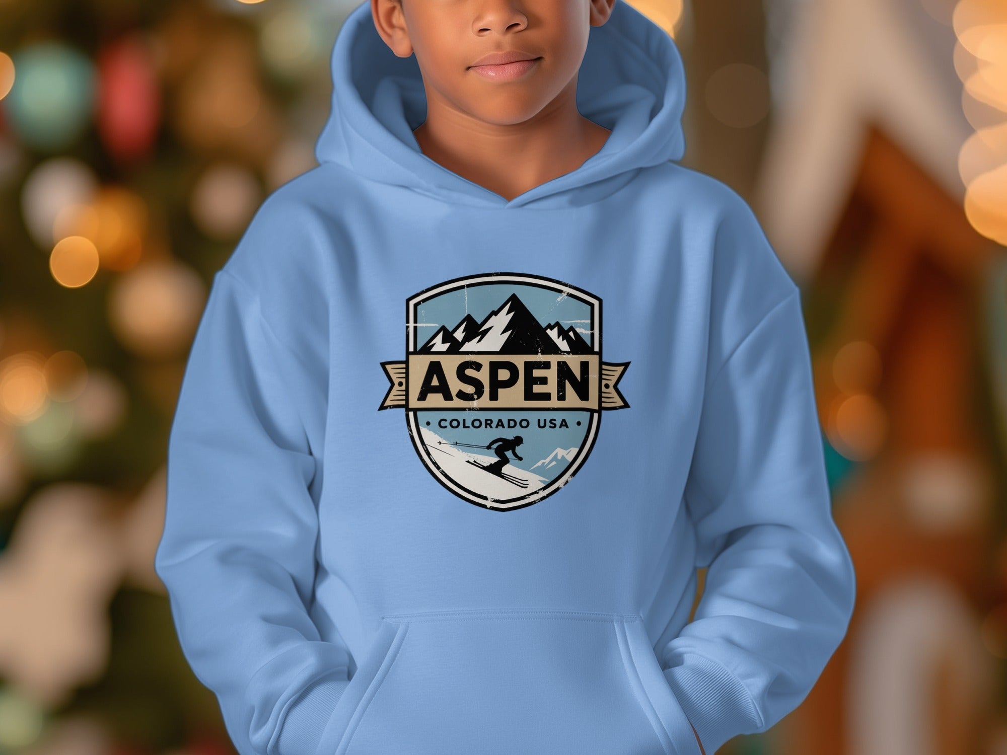 Aspen Colorado USA Skiing Youth Hoodie Product