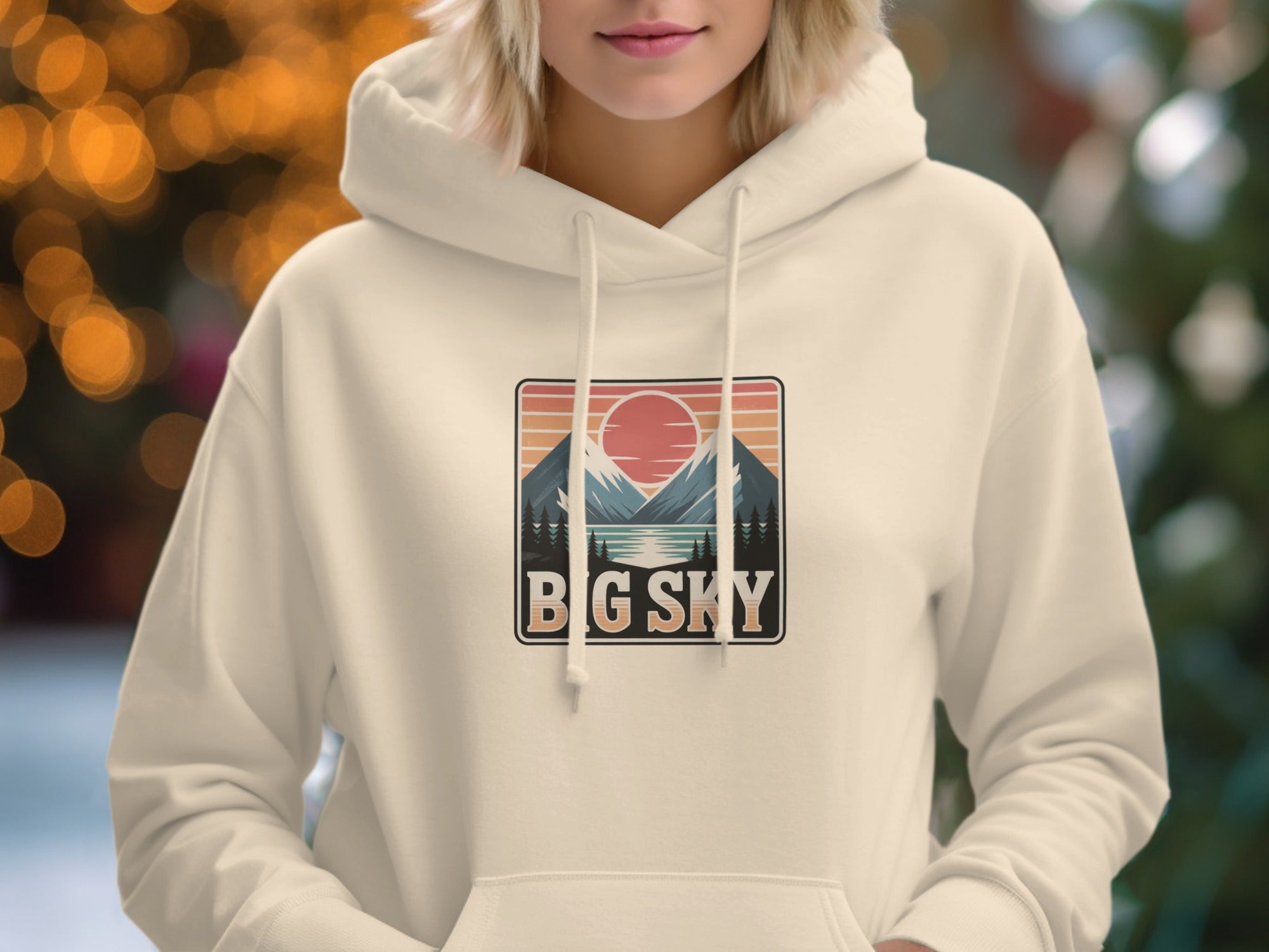 Big Sky Mountains Sunset Graphic Hoodie