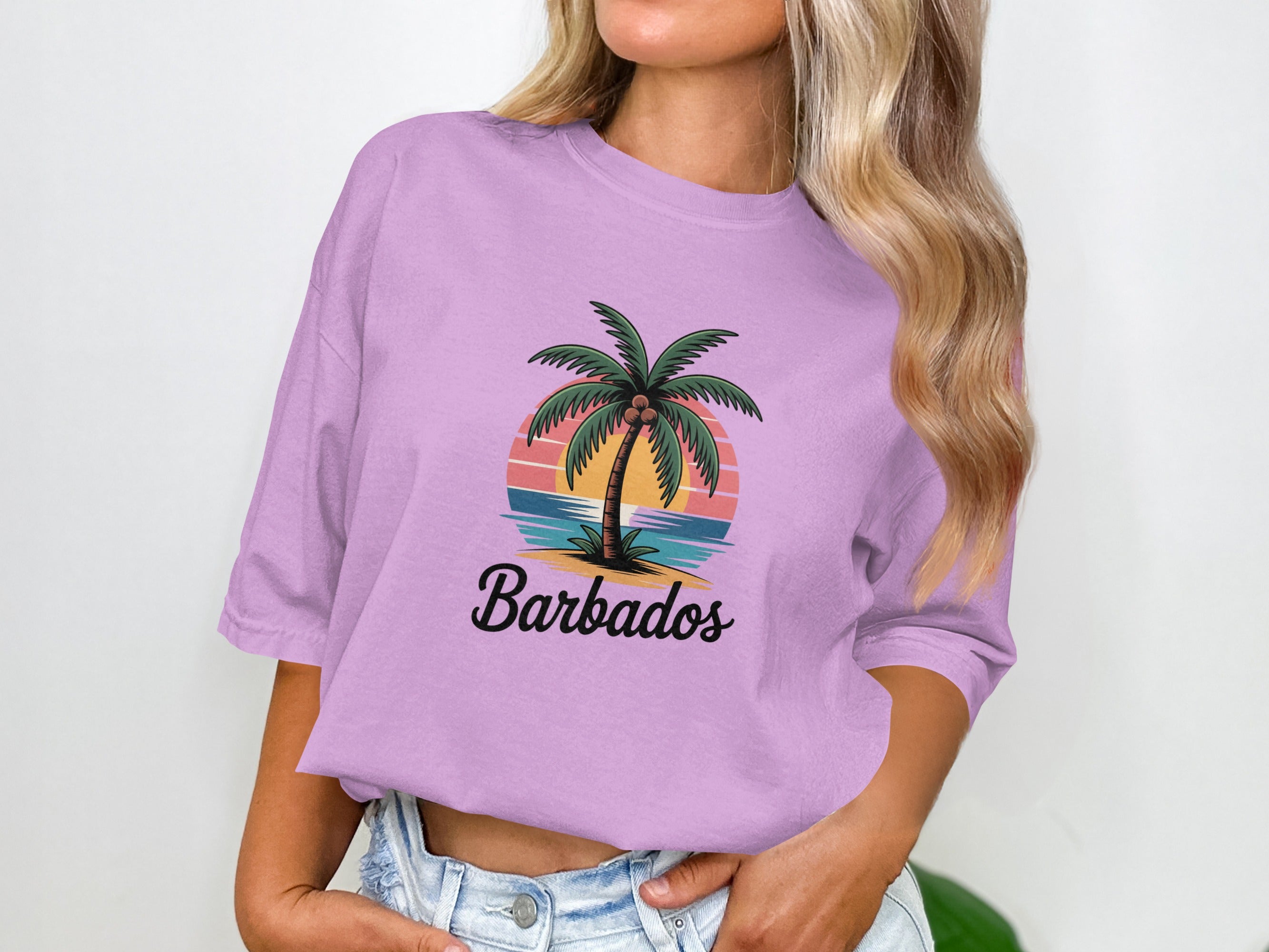 Sunset Palm Tree Barbados Graphic Tee product