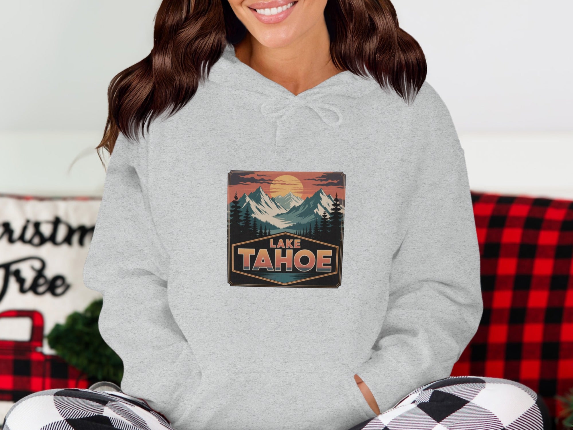 Lake Tahoe Graphic Hoodie with Mountain View Design