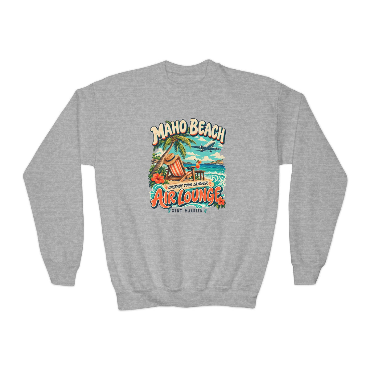 Maho Beach Air Lounge Sint Maarten Gildan 18000B Youth Sweatshirt