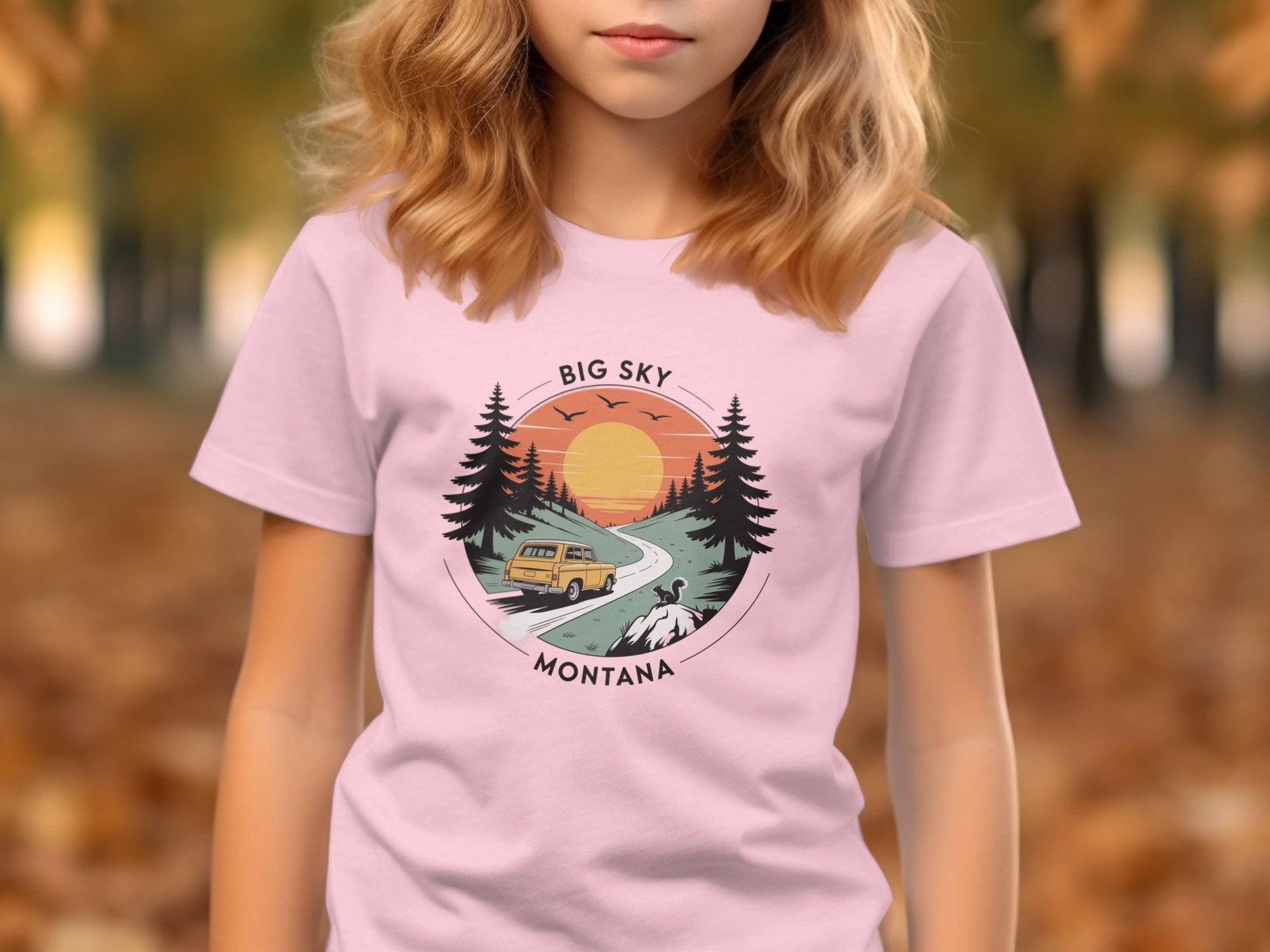 Big Sky Montana Retro Sunset Graphic T-Shirt
