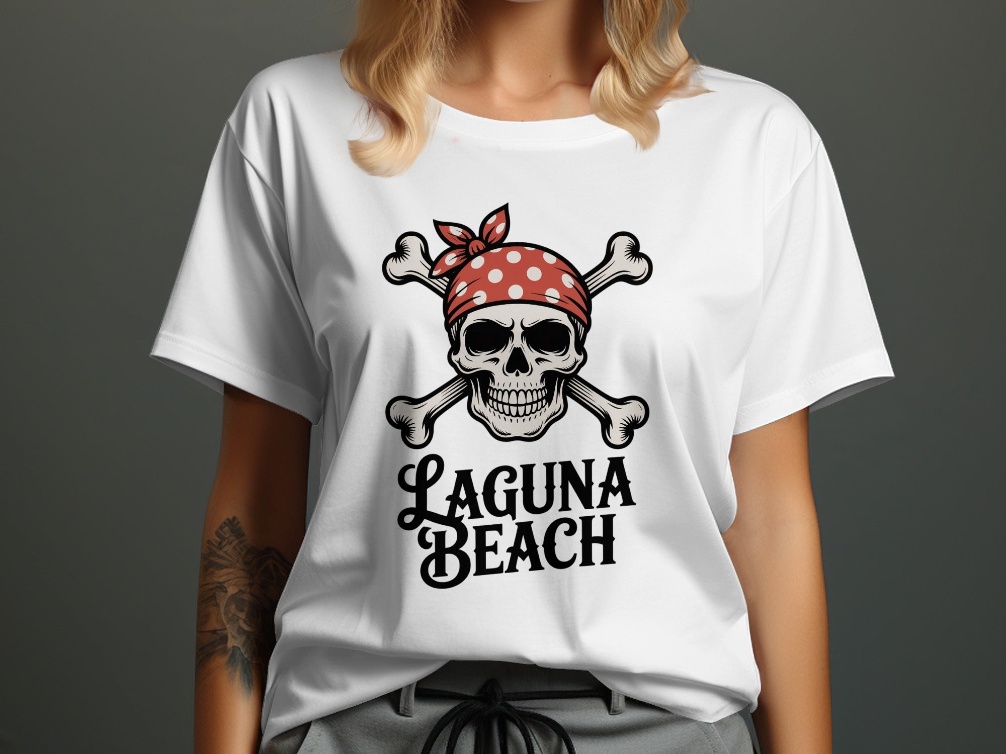 Cool Laguna Beach Pirate Skull Graphic T-Shirt Product