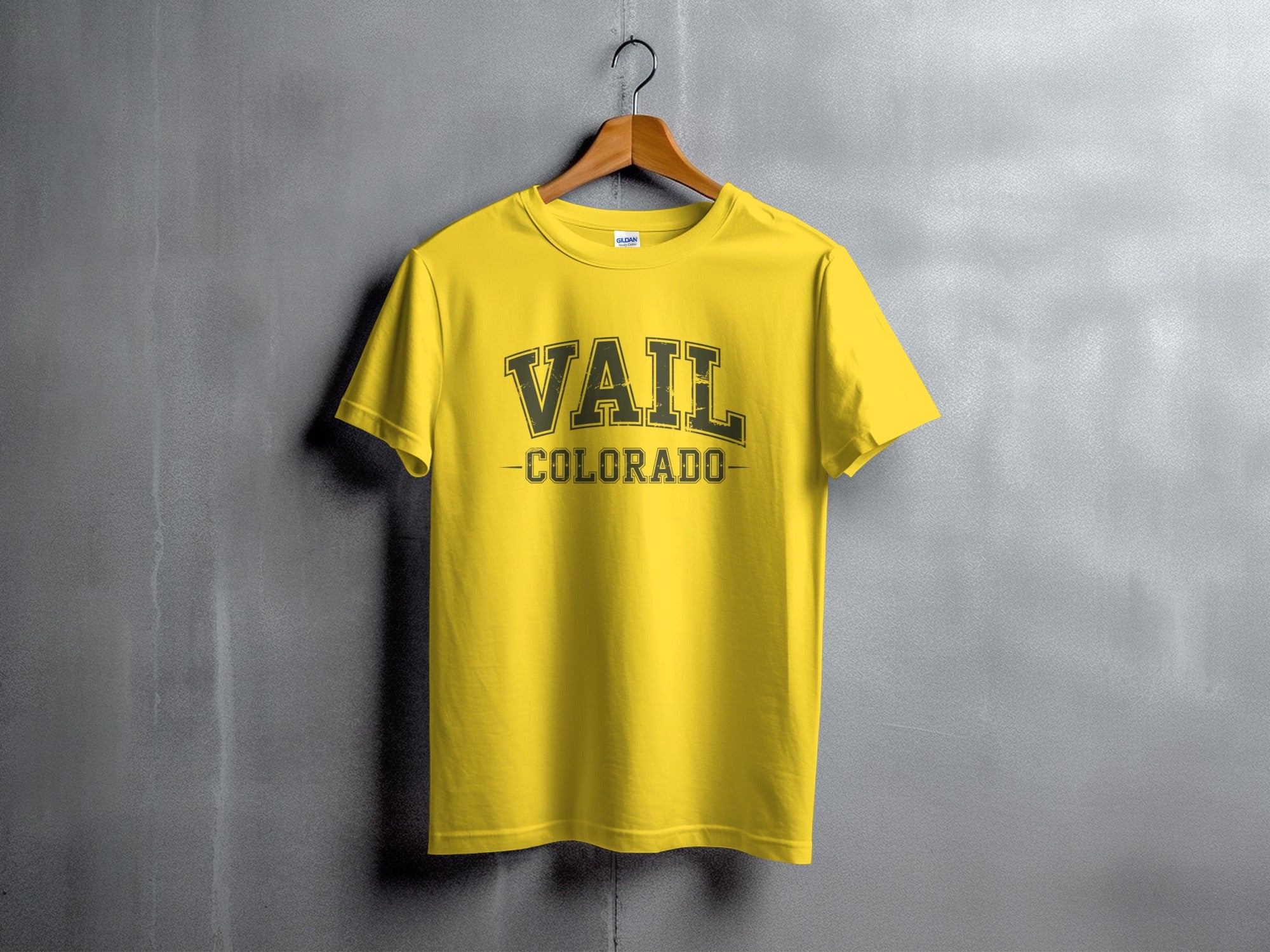 Vail Colorado graphic yellow T-shirt product type