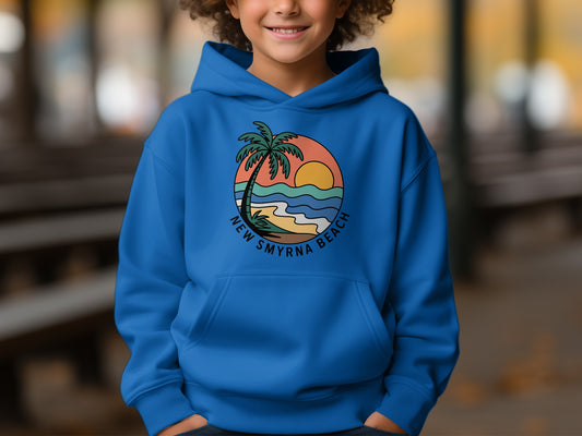 New Smyrna Beach Tropical Print Hooded Sweatshirt product