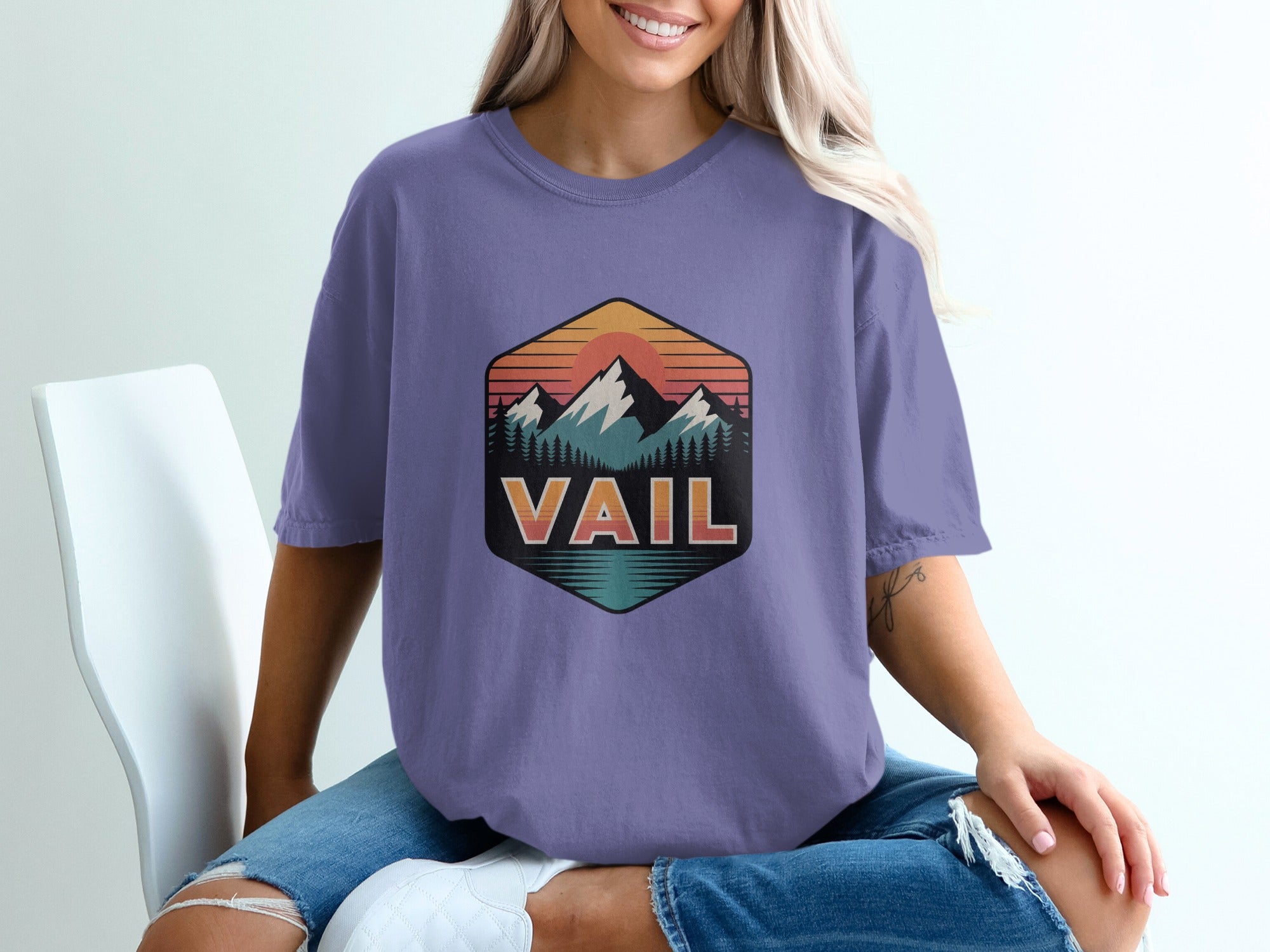 Vail Colorful Mountain Landscape Graphic Shirt product