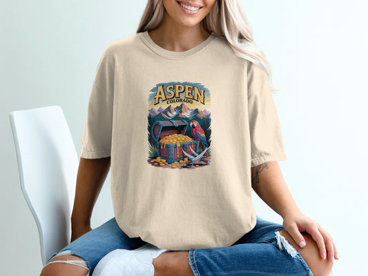Aspen Colorado Parrot and Treasure Chest Graphic product