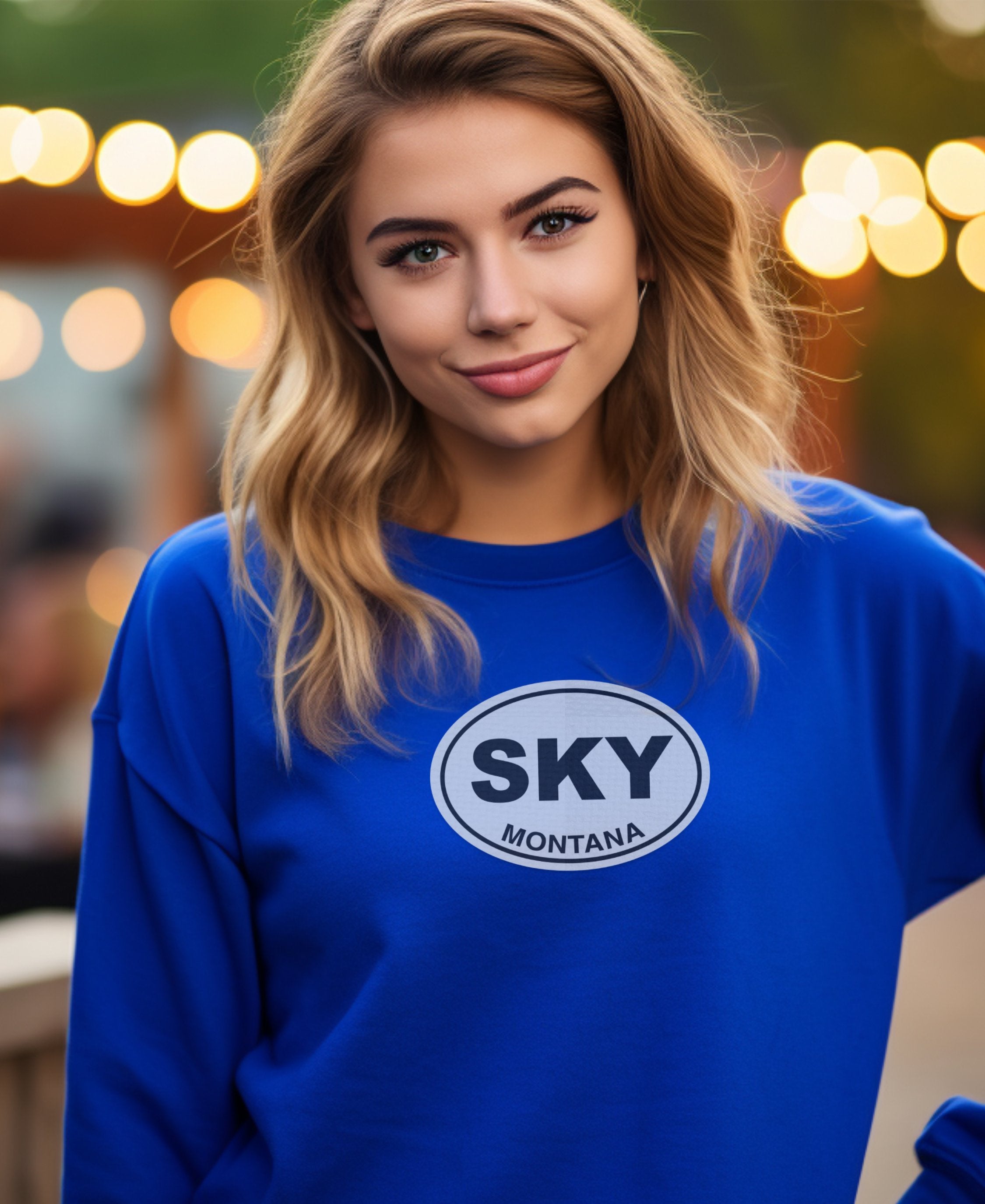 SKY Montana Logo on Vibrant Blue Sweatshirt product
