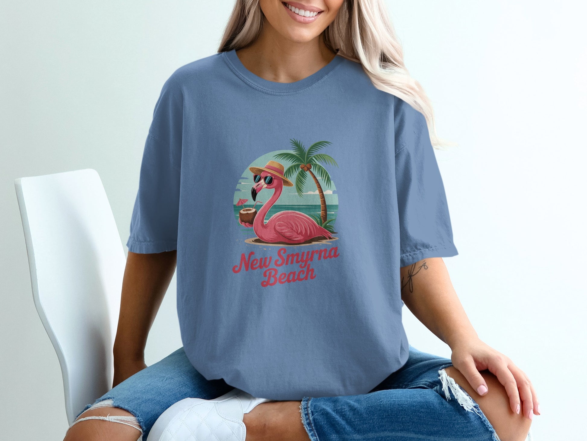 New Smyrna Beach Flamingo Graphic T-Shirt product type