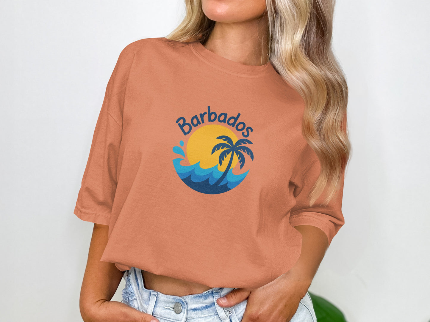 Barbados Sunset Graphic Oversized T-Shirt product type