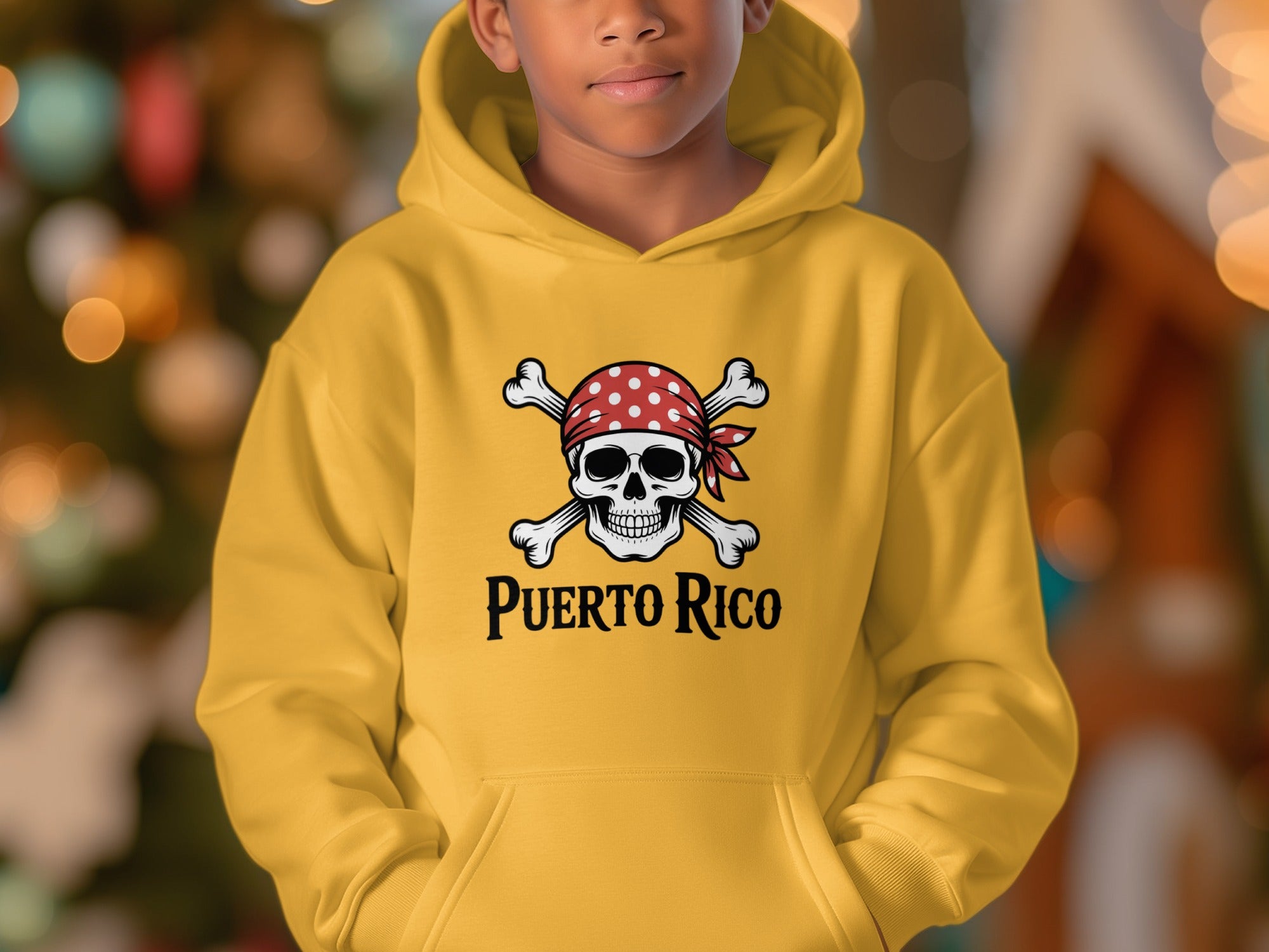Puerto Rico Skull Pirate Graphics Kids Hoodies product