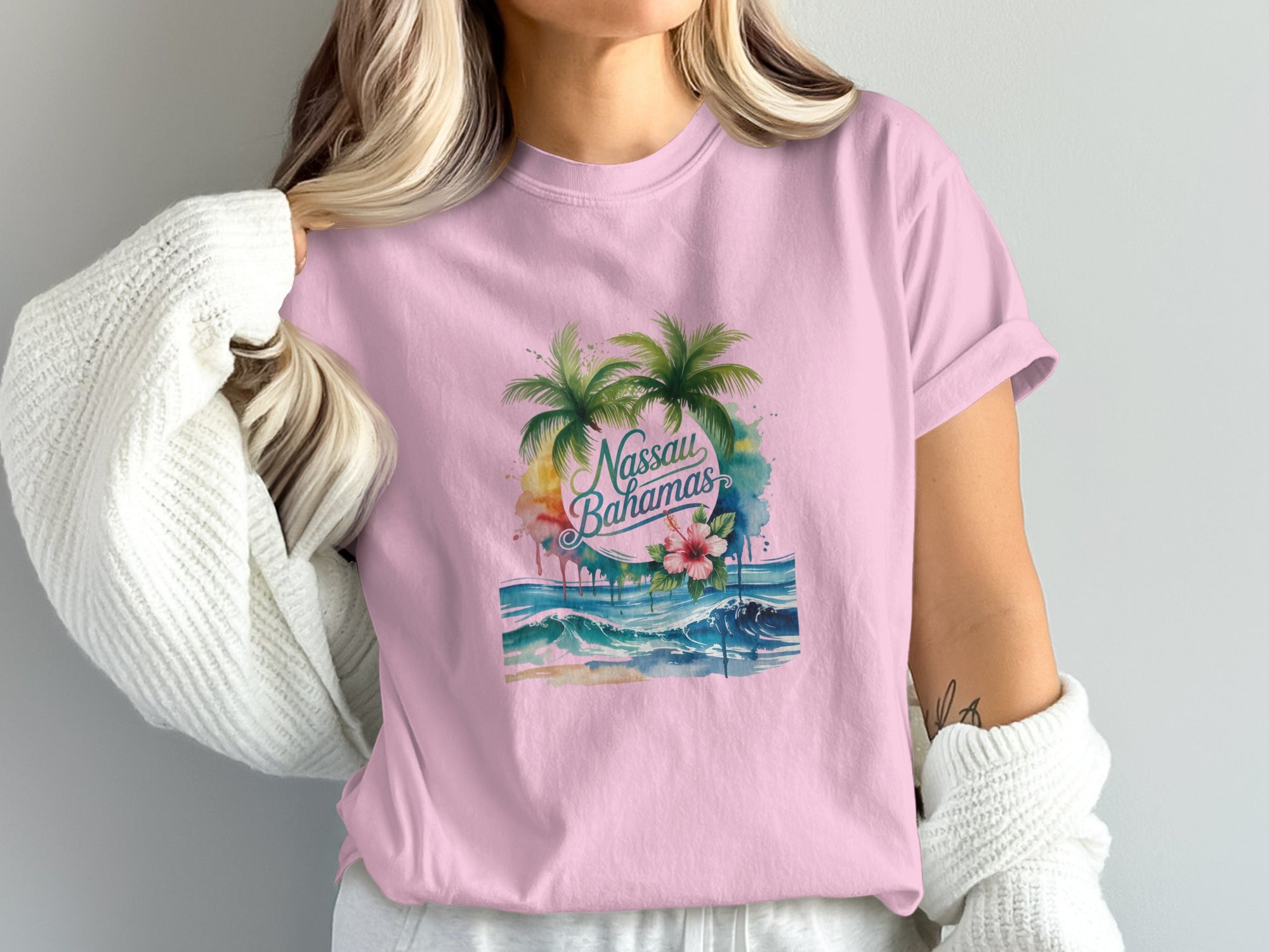 Nassau Bahamas Shirt with Tropical Beach Graphic product