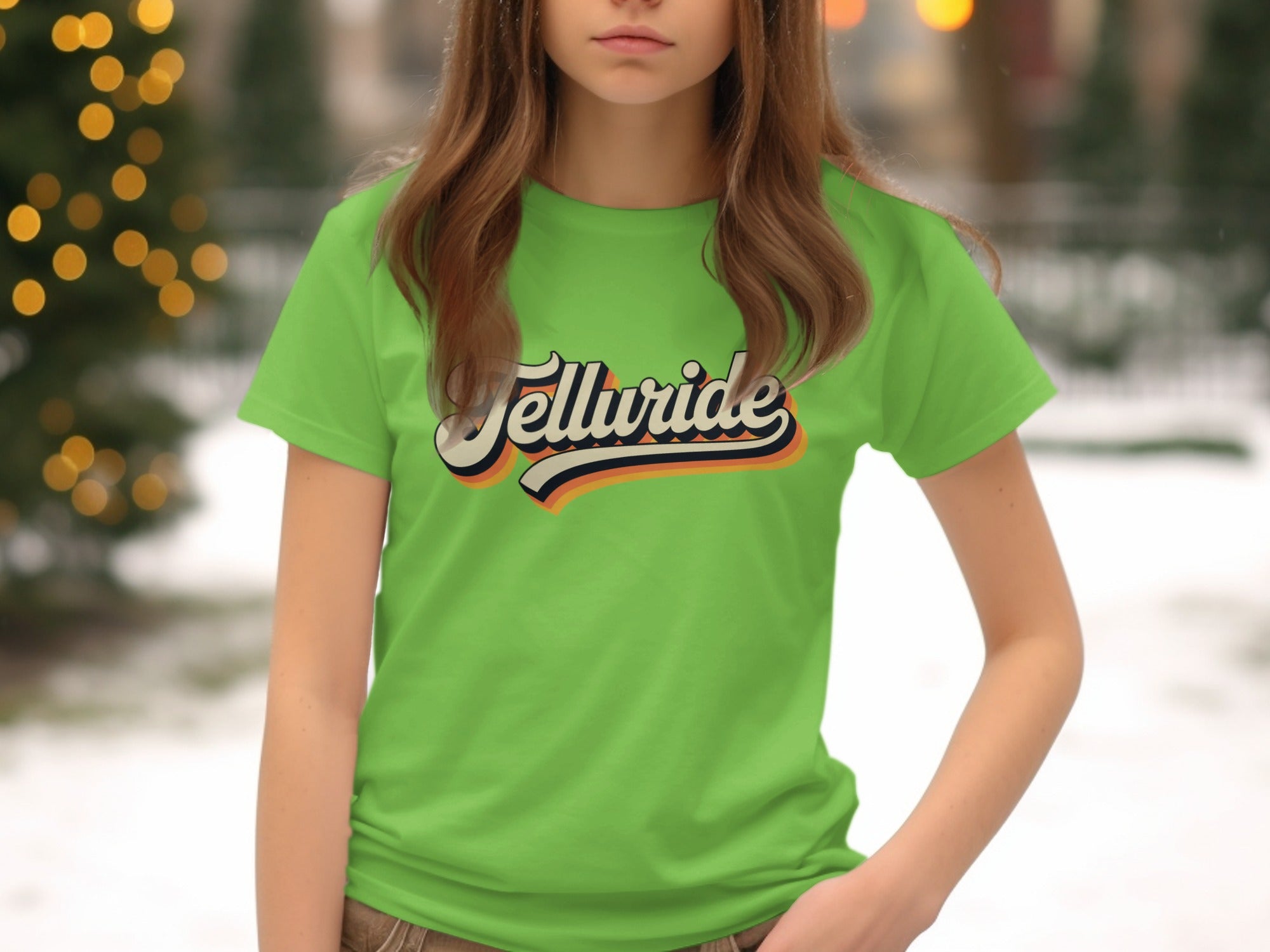 Trendy Telluride Green Graphic Tee Shirt