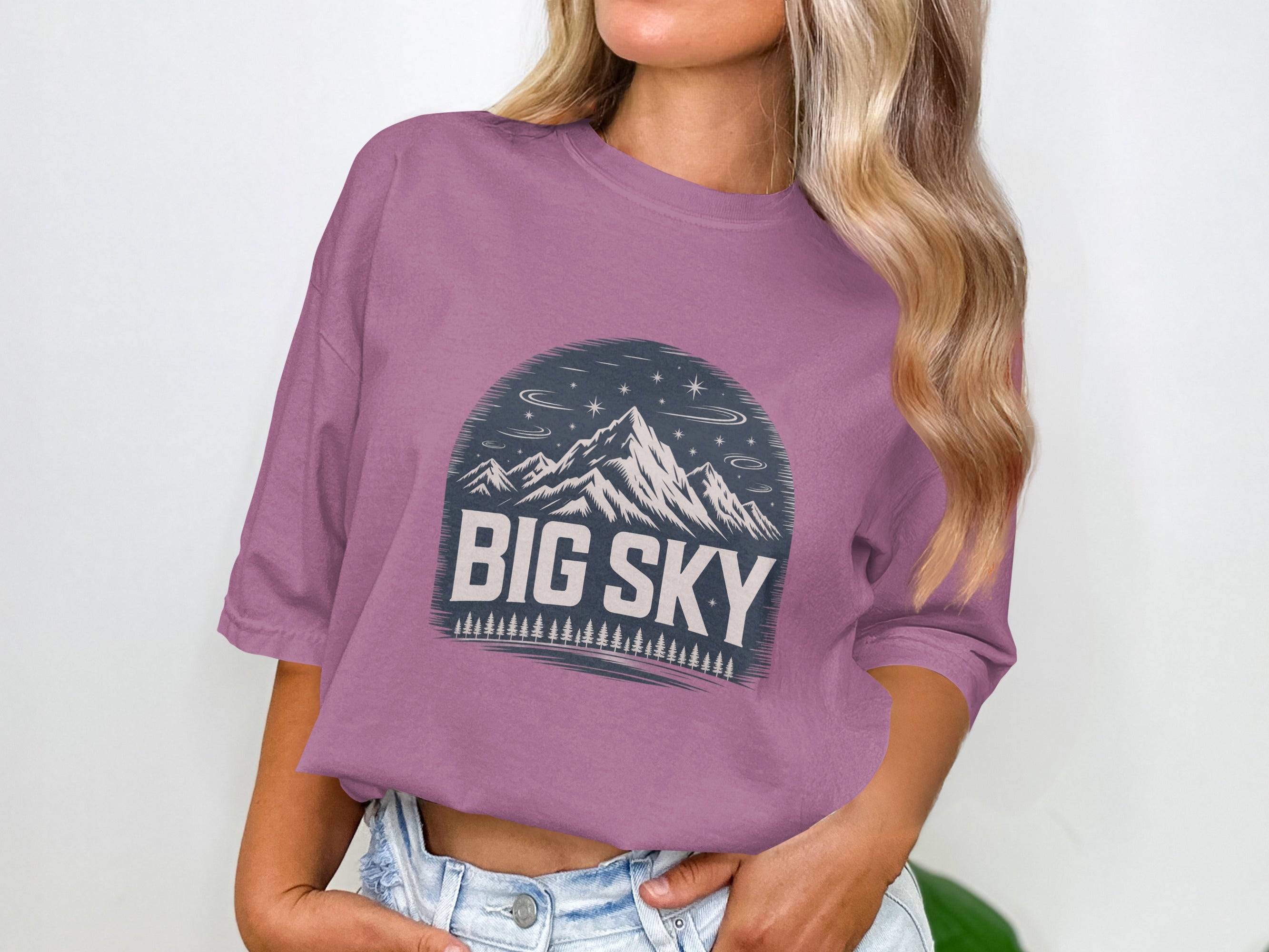 Big Sky Graphic Tee with Mountain Design product type