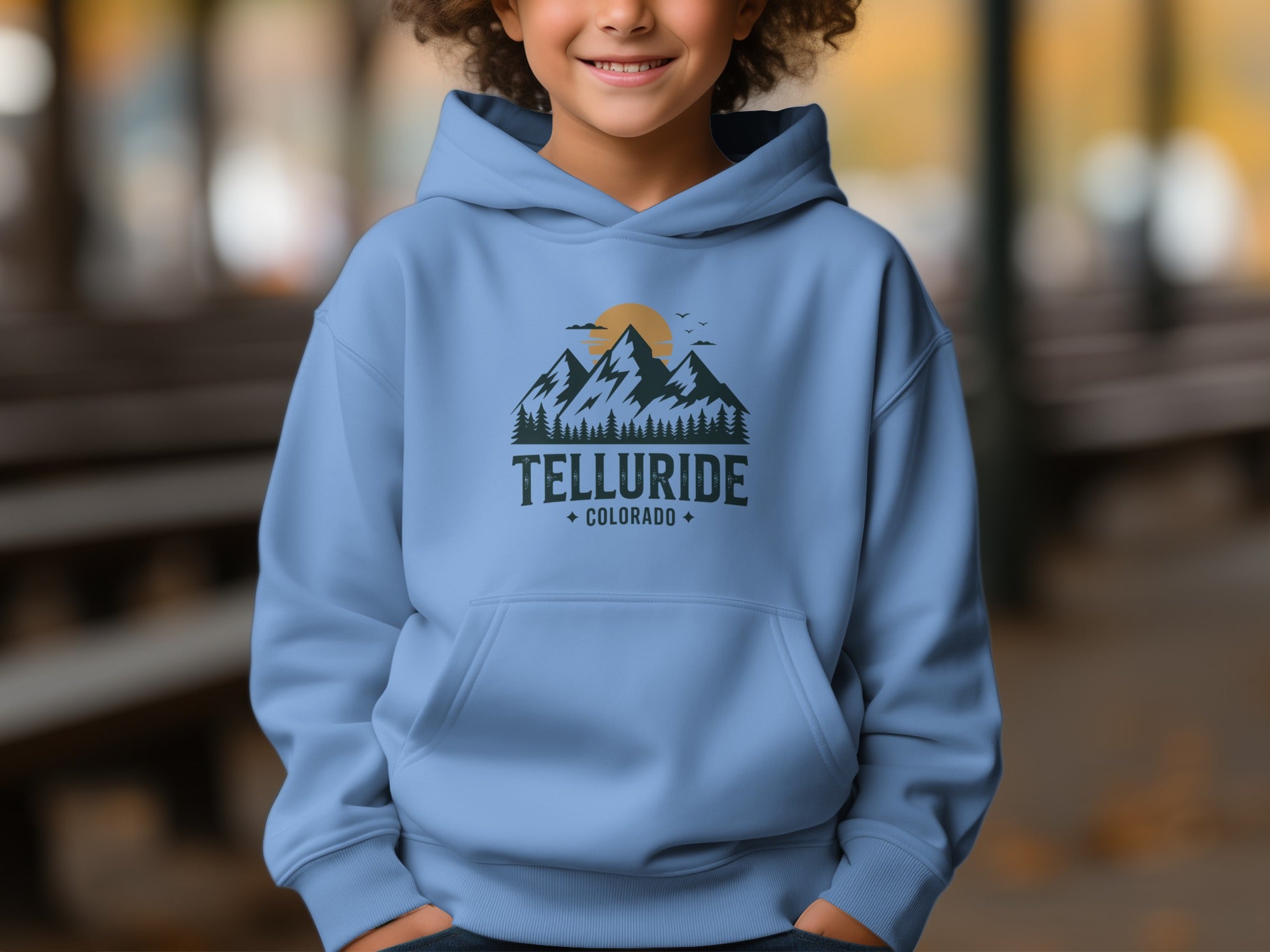 Cozy Telluride Colorado Mountain Graphic Hoodie