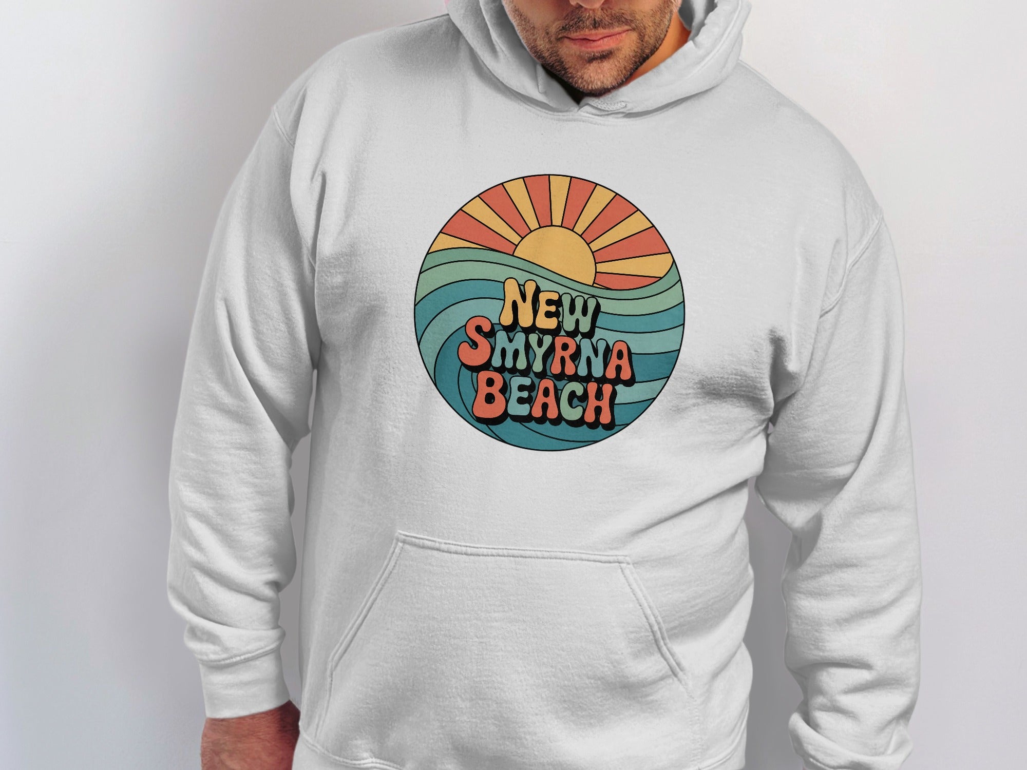 Vintage New Smyrna Beach Sun and Waves Hoodie product