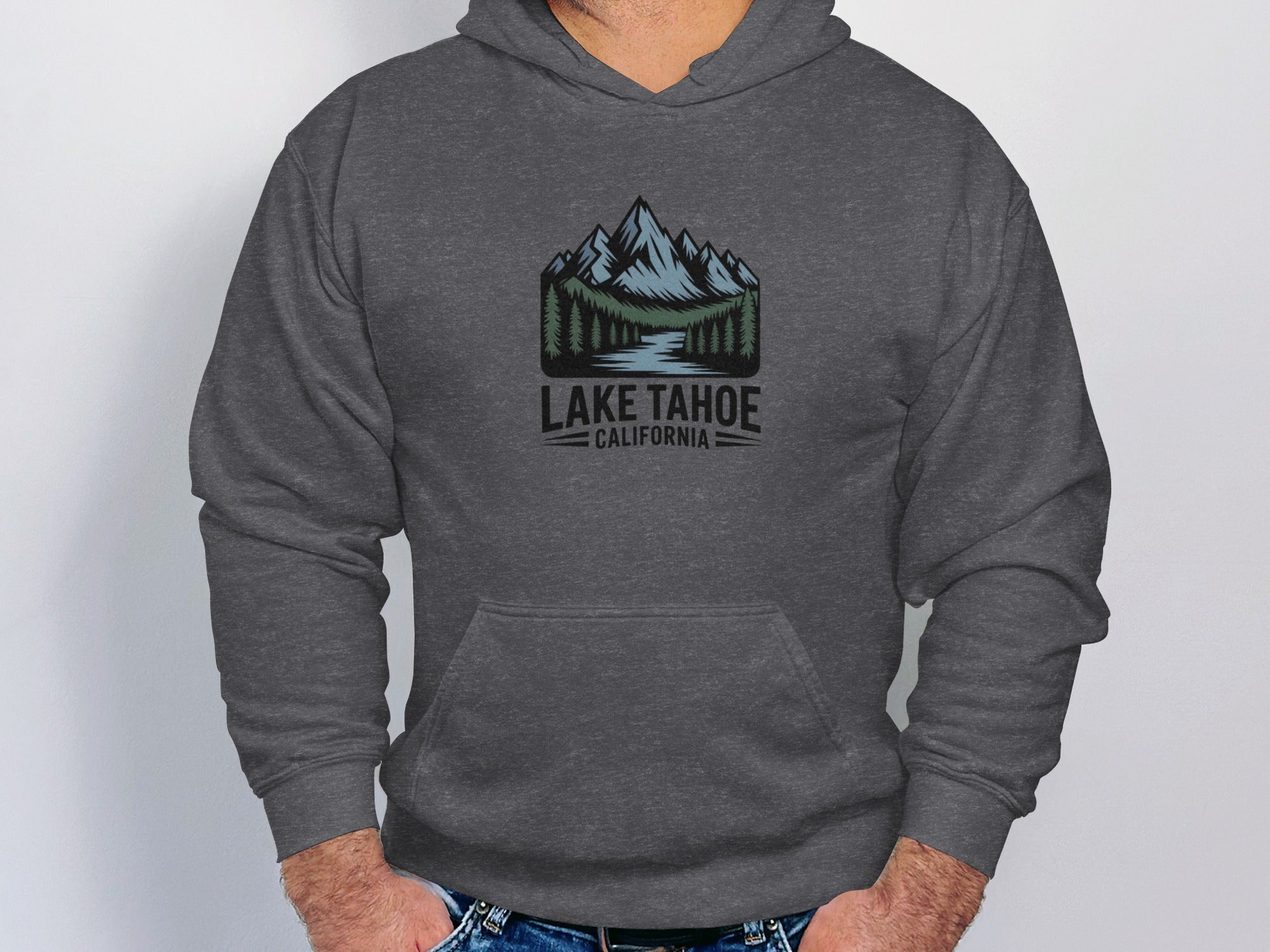 Lake Tahoe California Hoodie with Mountain Graphic