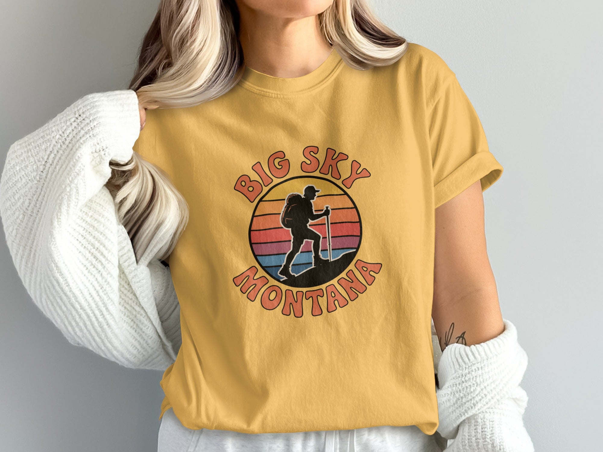 Big Sky Montana Graphic Tee Hiking Theme Product