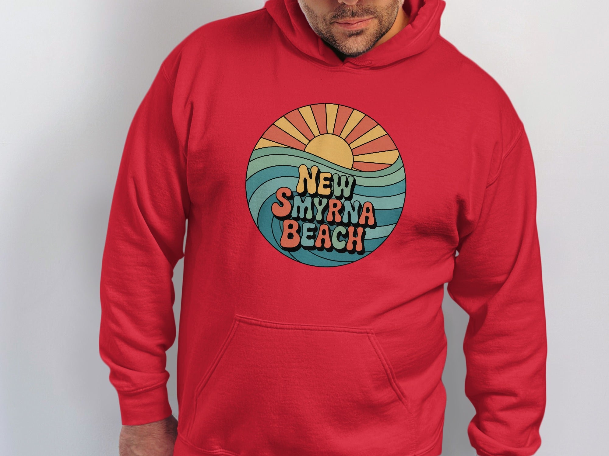 Cozy New Smyrna Beach Logo Red Hoodie product type