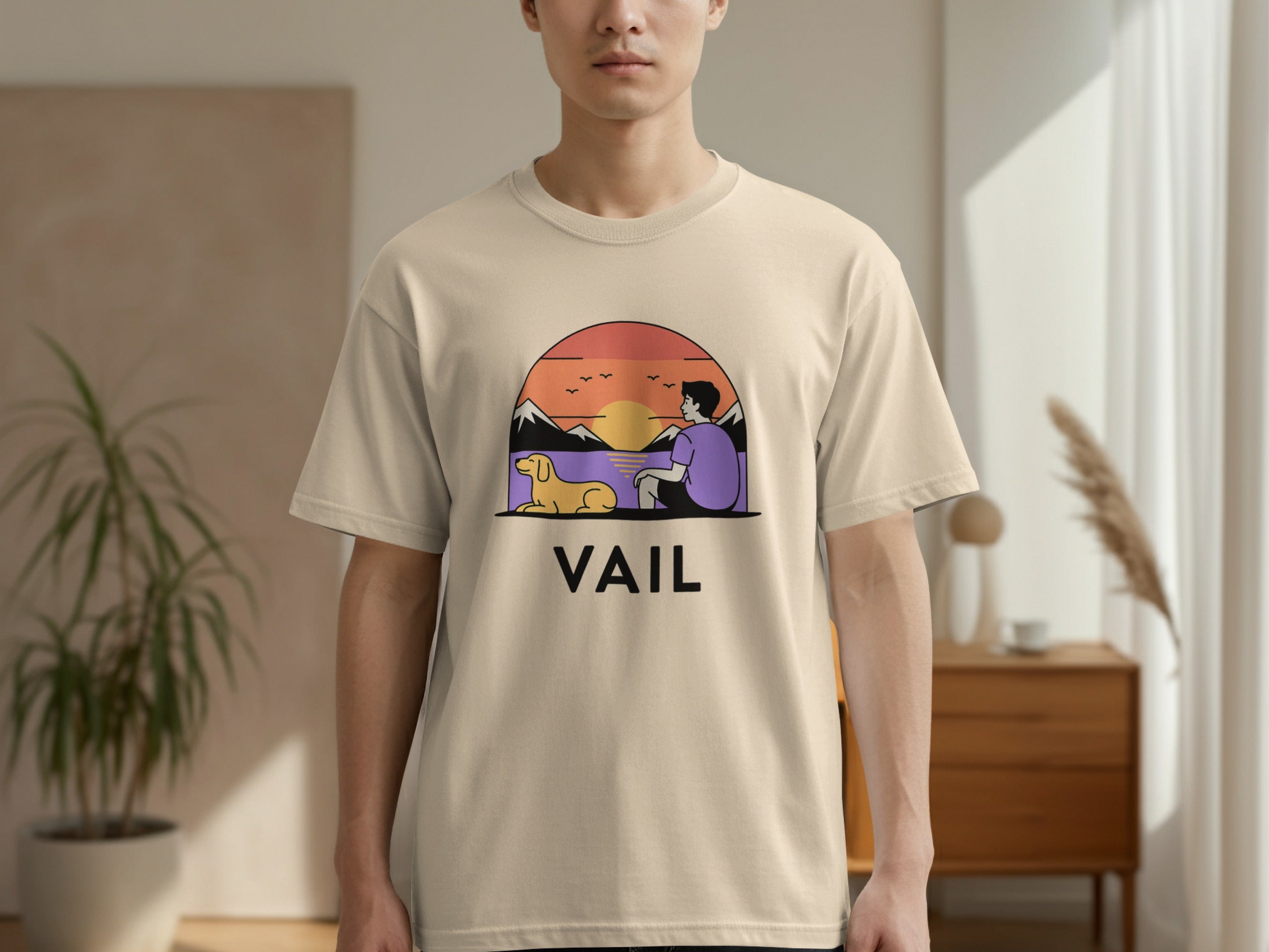 Vail Sunset Dog Lover Graphic Tee shirt product type