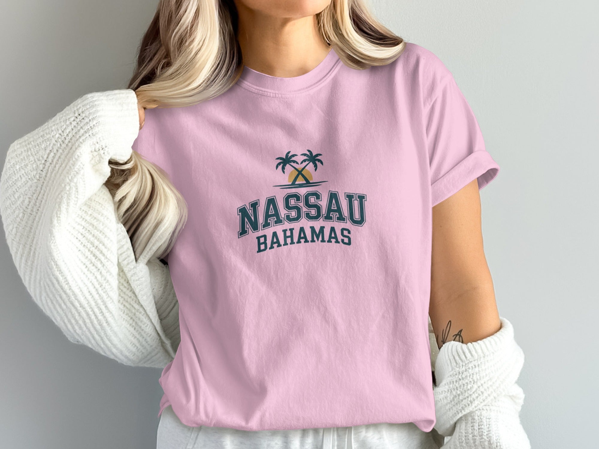 Nassau Bahamas Graphic Tee with Palm Trees product