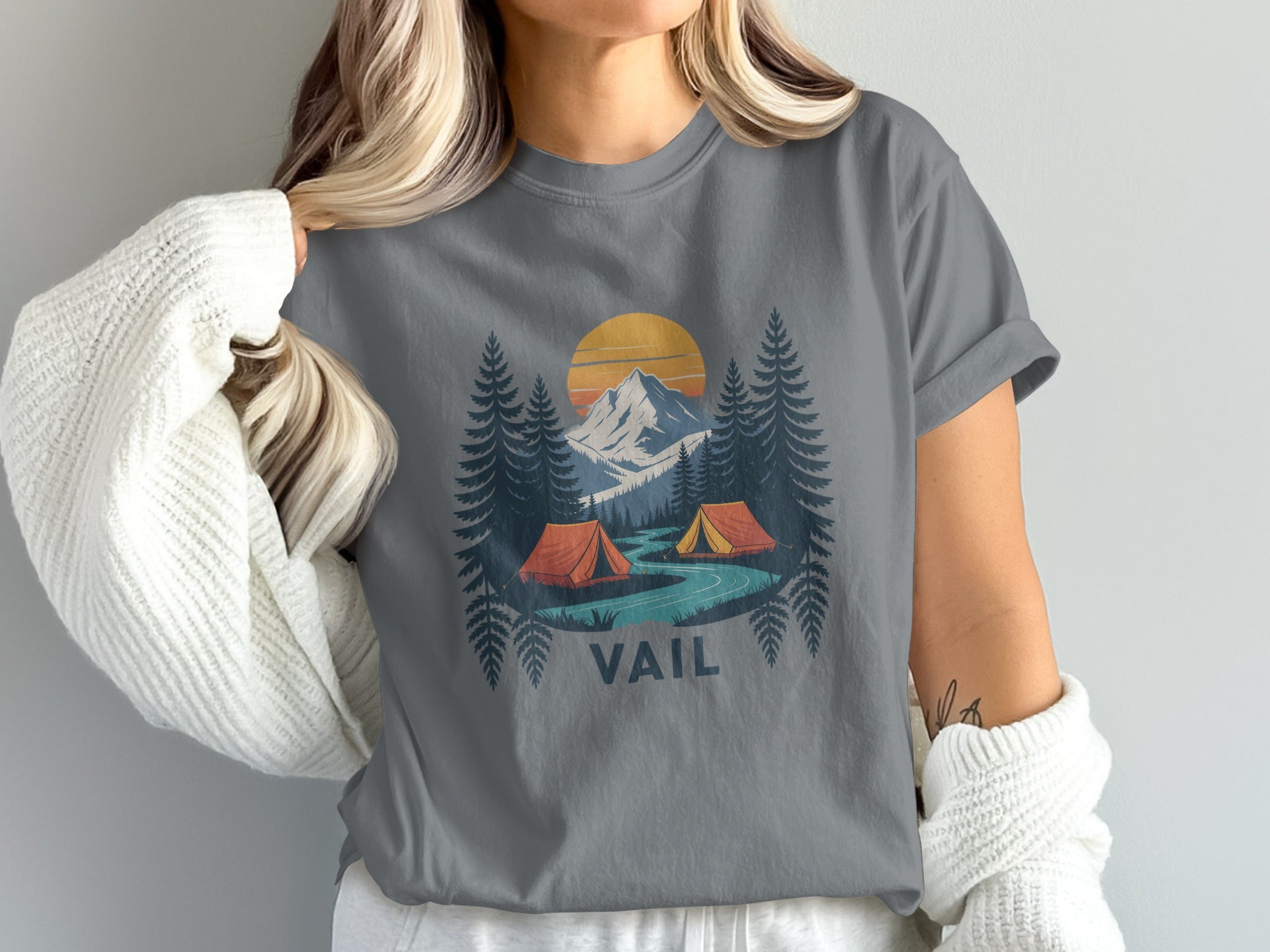 VAIL Scenic Mountain Camping Graphic T-Shirt product type