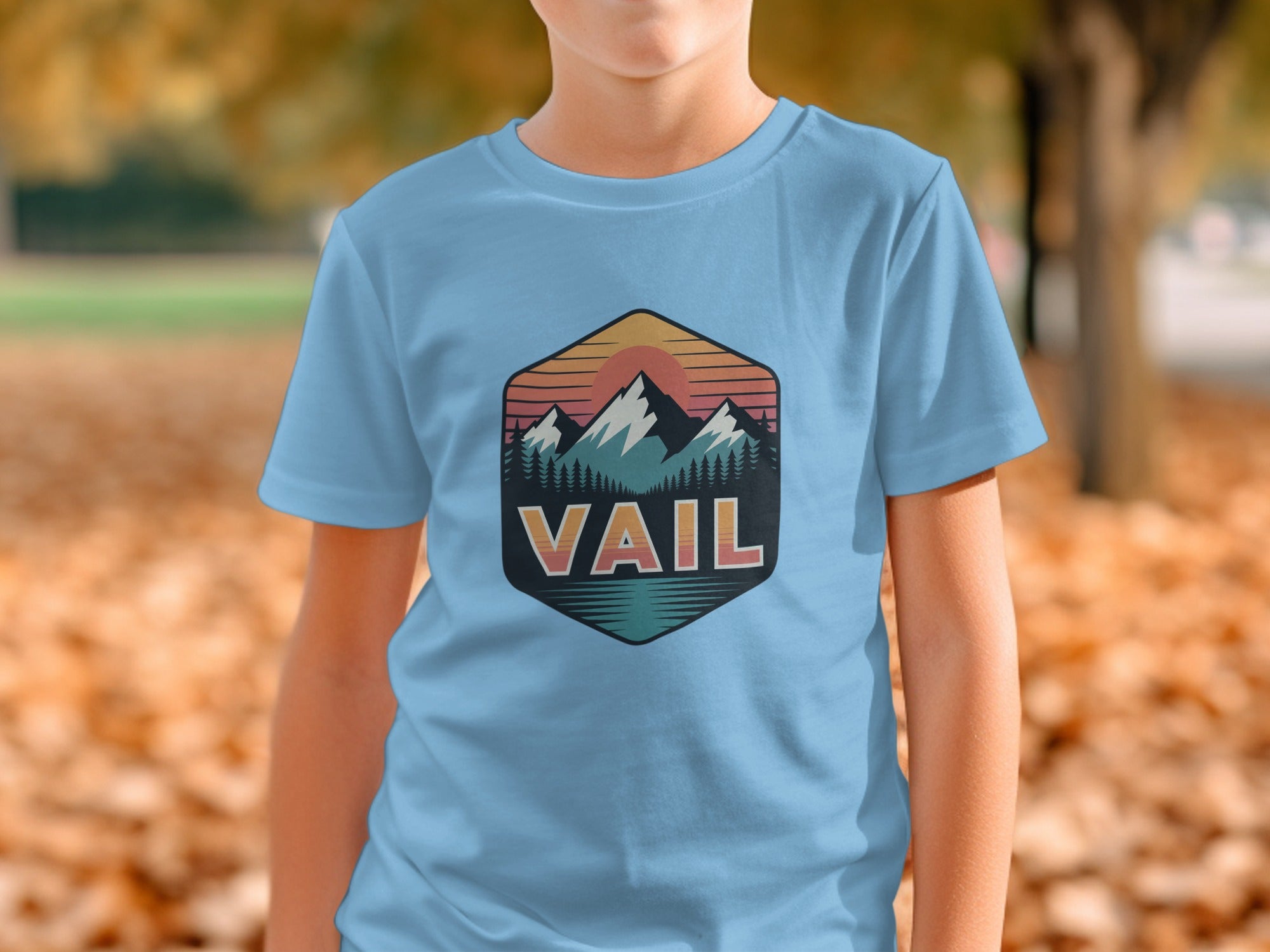 Vail Mountains Graphic Teal Blue T-Shirt product