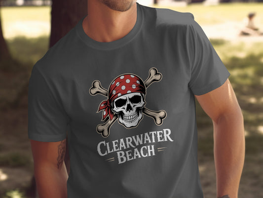Clearwater Beach Pirate Skull Graphic T-Shirt product type