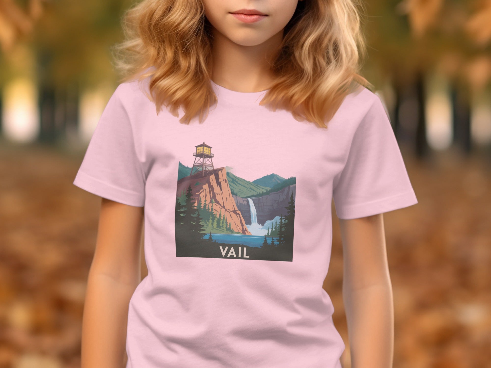 Vail Waterfall Scenic Design Graphic T-shirt product