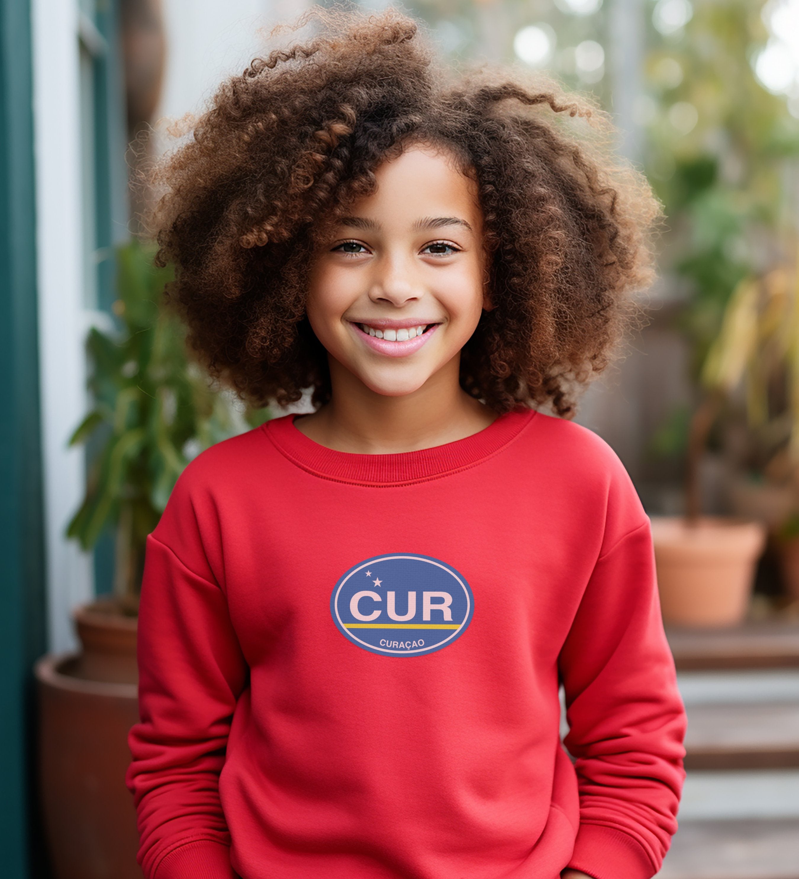 Curacao gift for posing by the colorful Handelskade youth clothing and travel souvenirs