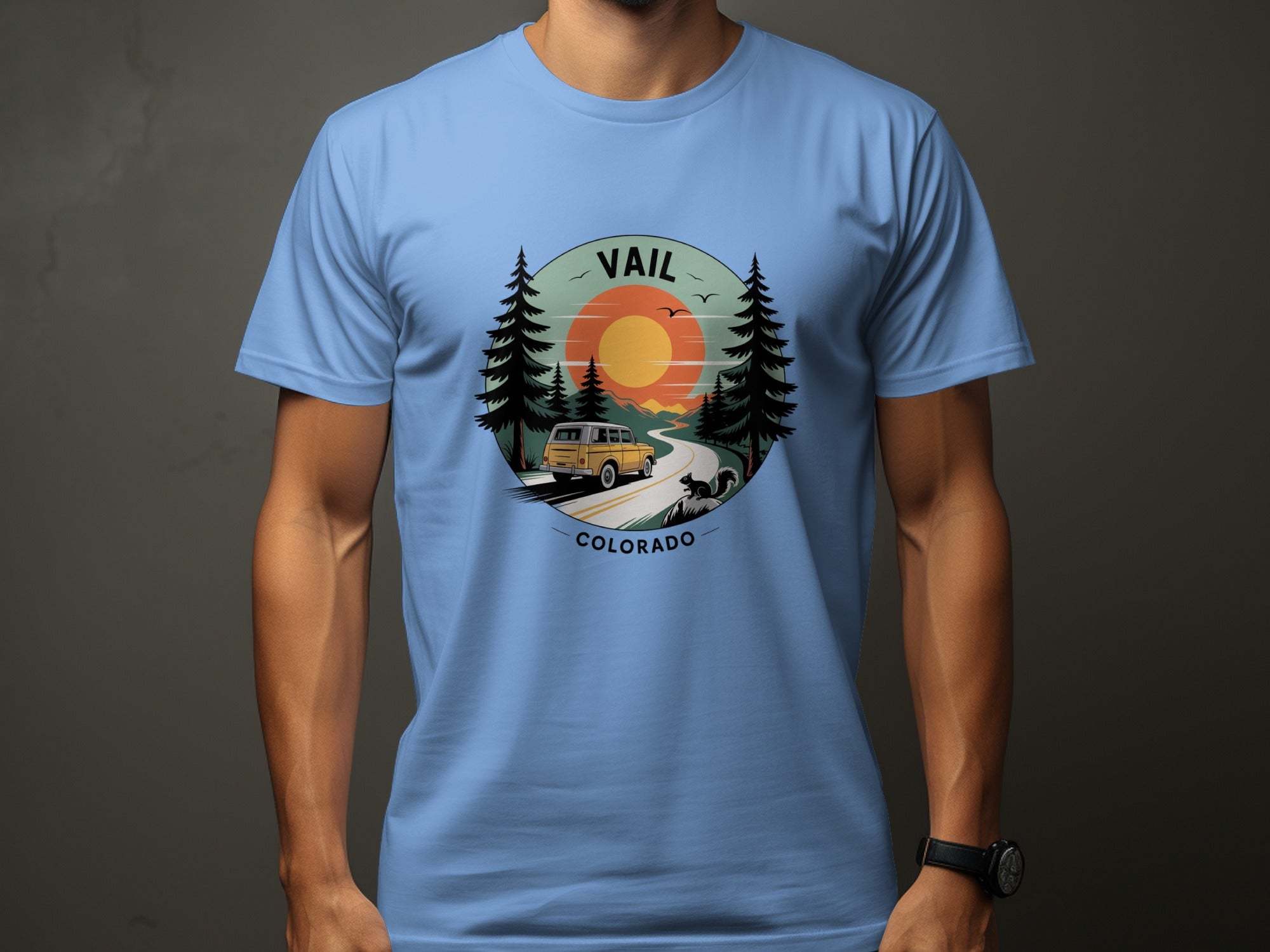 Vail Colorado Scenic Sunset Graphic Print T shirt