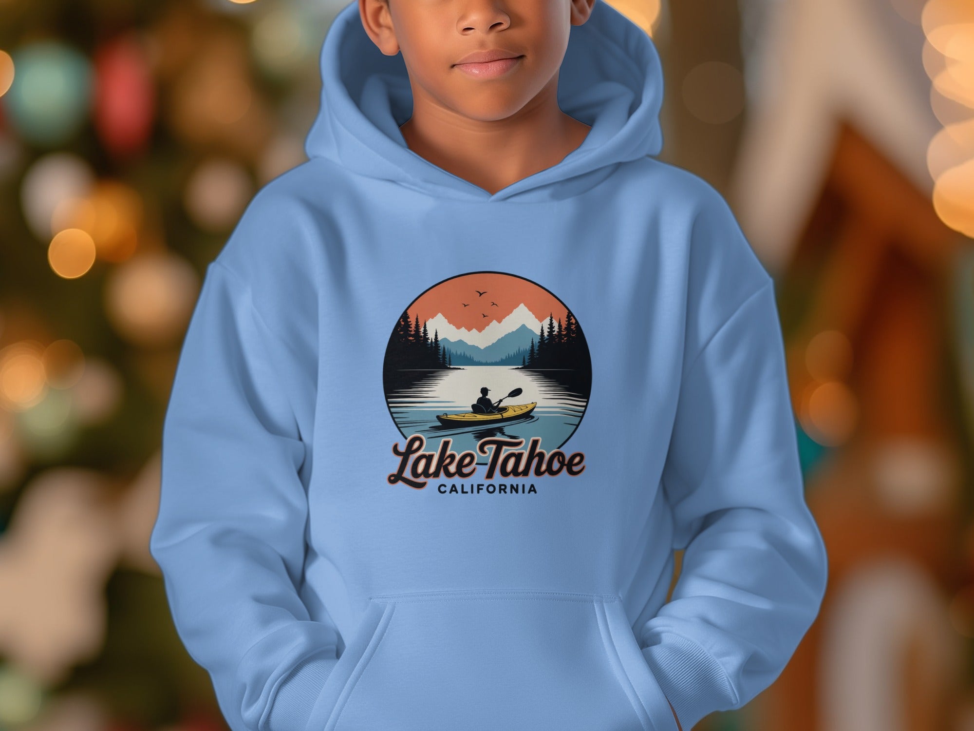 Lake Tahoe California Hoodie with Mountain Scene